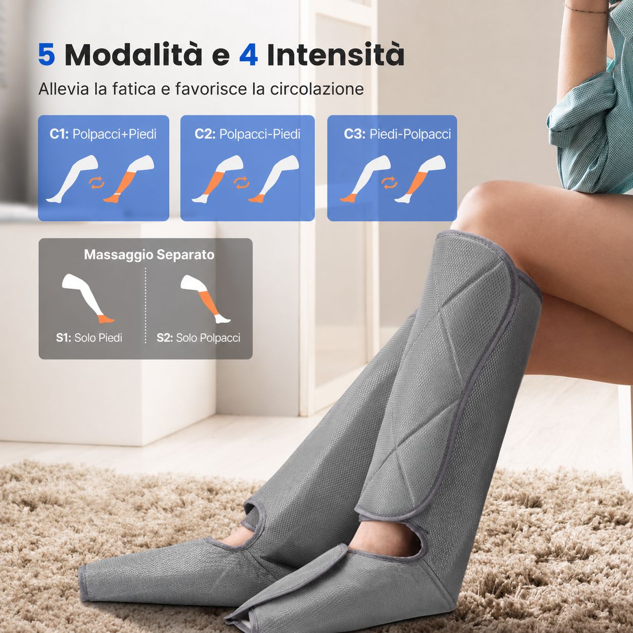 RENPHO Massaggiatore ad aria per gambe per il relax