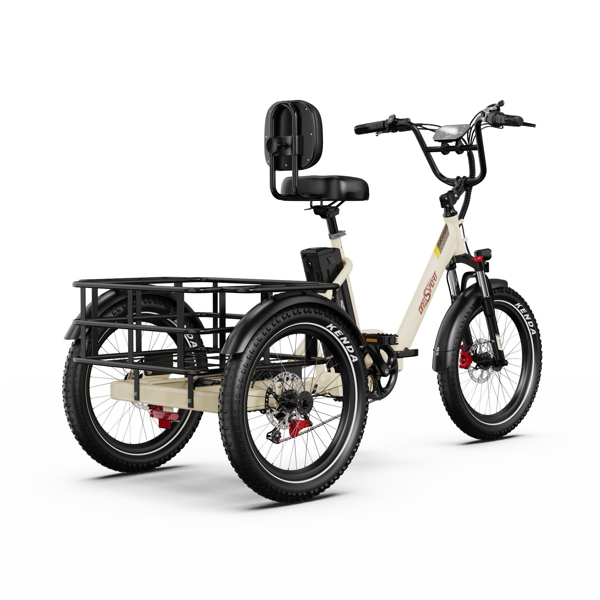 ONESPORT OT30 PRO Triciclo elettrico cargo con motore da 500 W e batteria da 48 V 18 Ah
