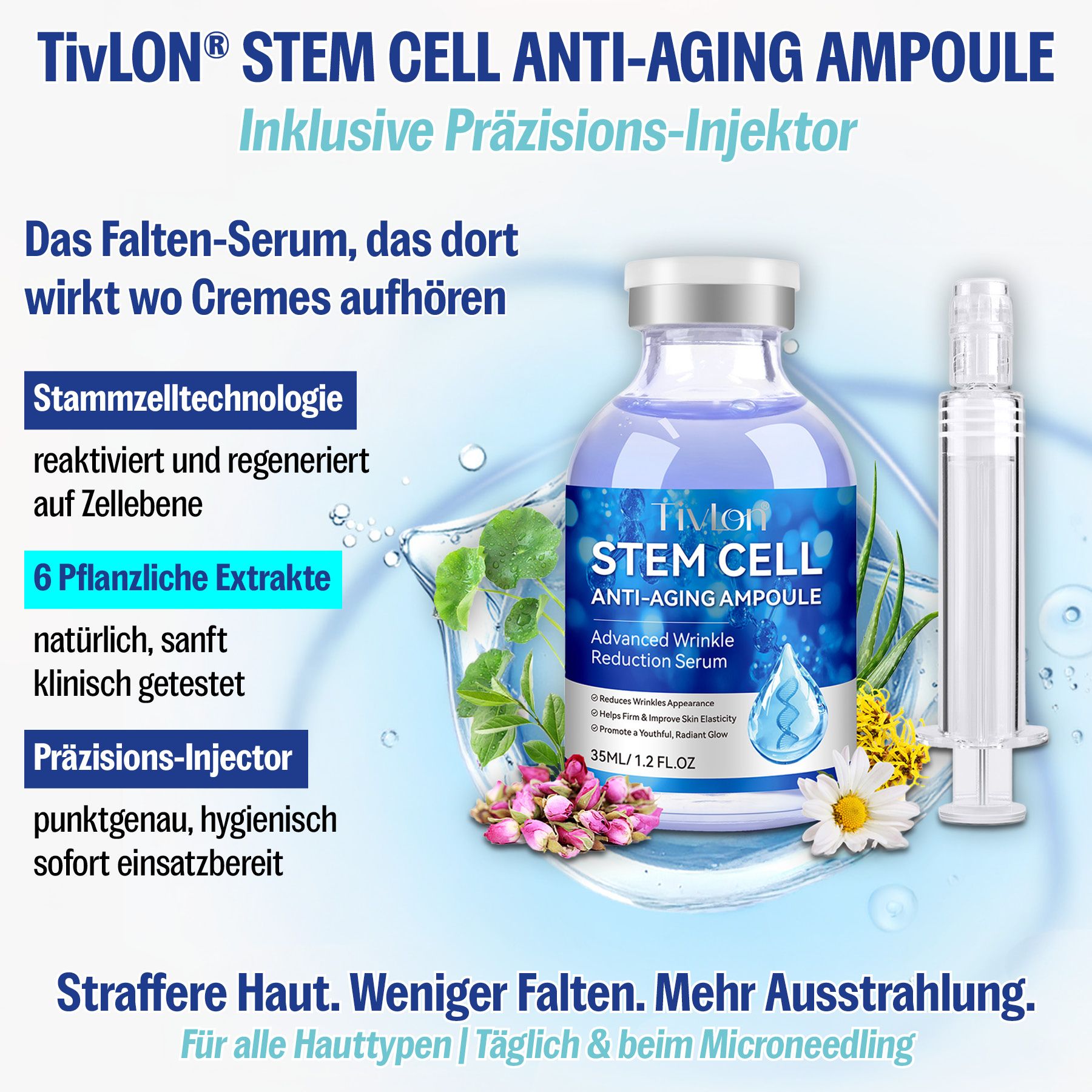 P-Beauty Siero viso Siero alle cellule staminali per trattamenti anti-età e microneedling