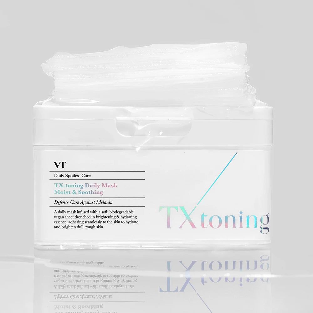 VT COSMETICS TX-Toning Maschera Giornaliera: Confezione aperta con fogli di maschera visibili.
