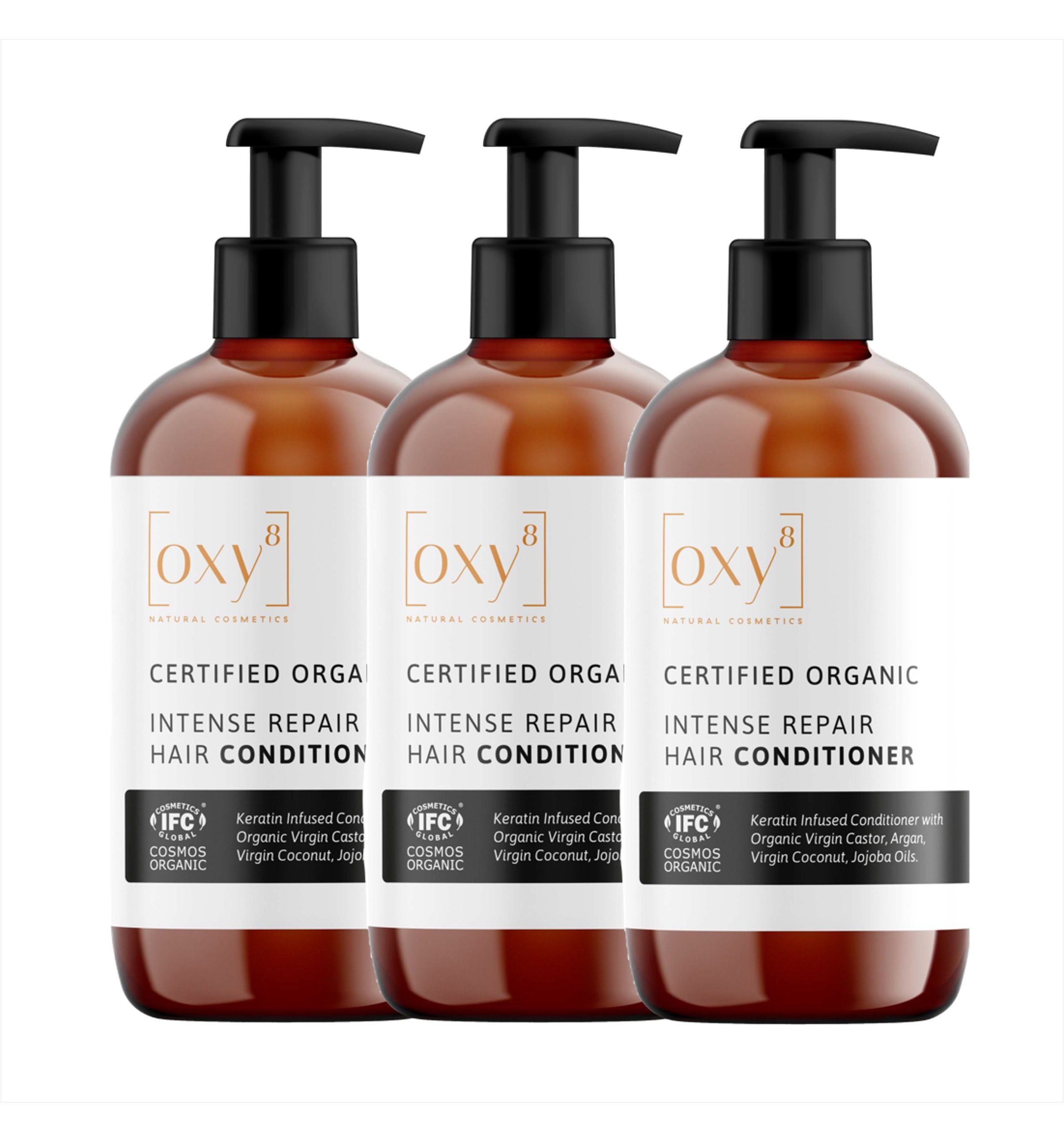 oxy8 Cosmetici naturali INTENSE REPAIR HAIR CONDITIONER - Balsamo per capelli. Set risparmio 3 pezzi