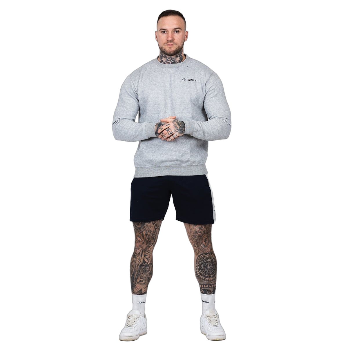 GymBeam Felpa uomo Basic Jumper Grey regular senza cappuccio