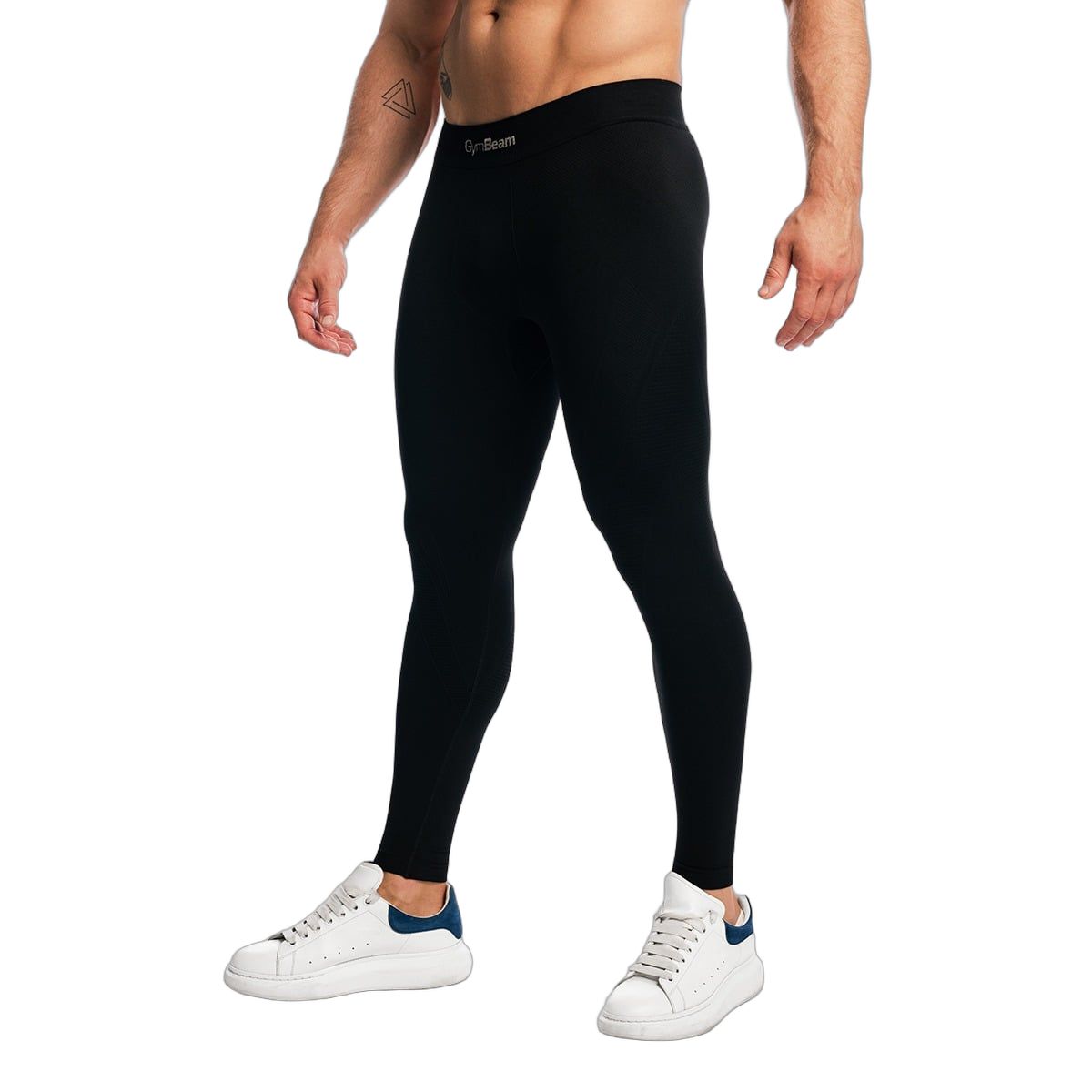GymBeam Leggings uomo Fuse neri senza cuciture in poliammide ed elastan