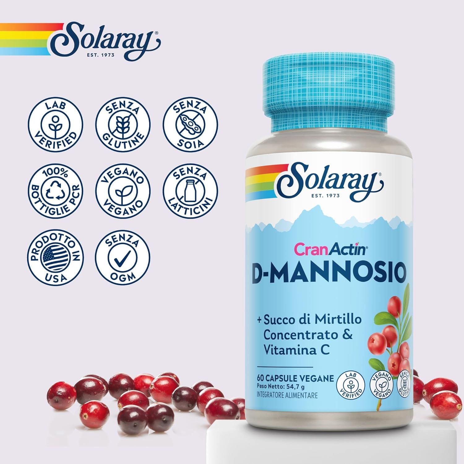Solaray D-Mannosio con CranActin Capsule
