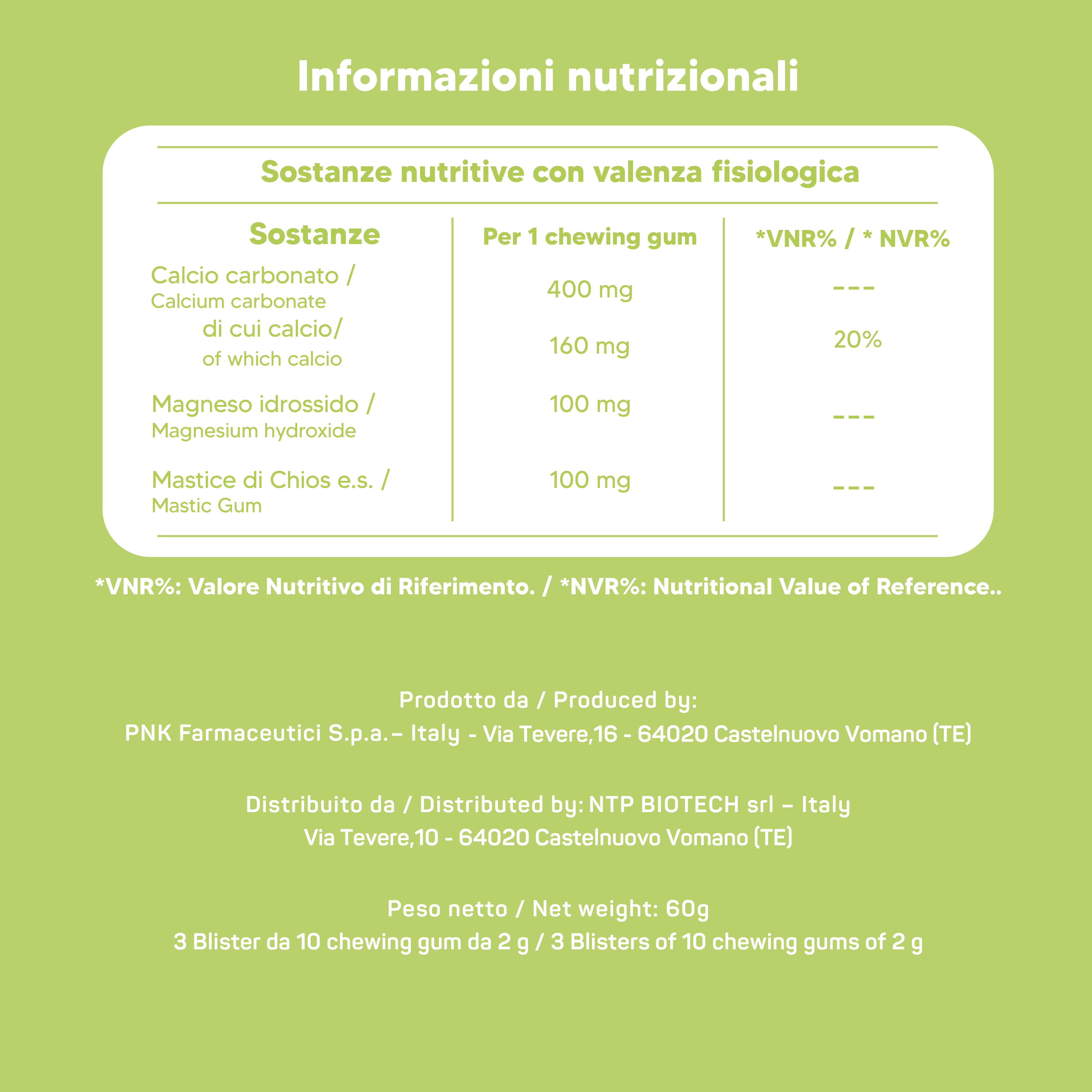 NTP BIOTECH - No Acid Gum - chewing gum per acidità, reflusso, digestione