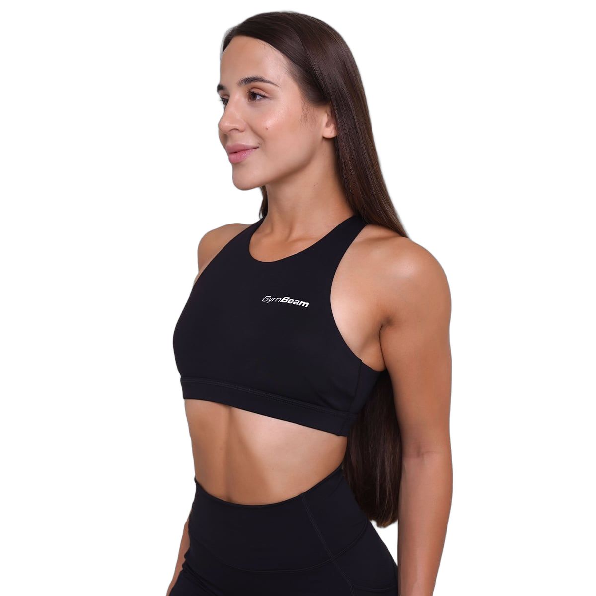 GymBeam Reggiseno sportivo donna Ignite nero con spalline incrociate