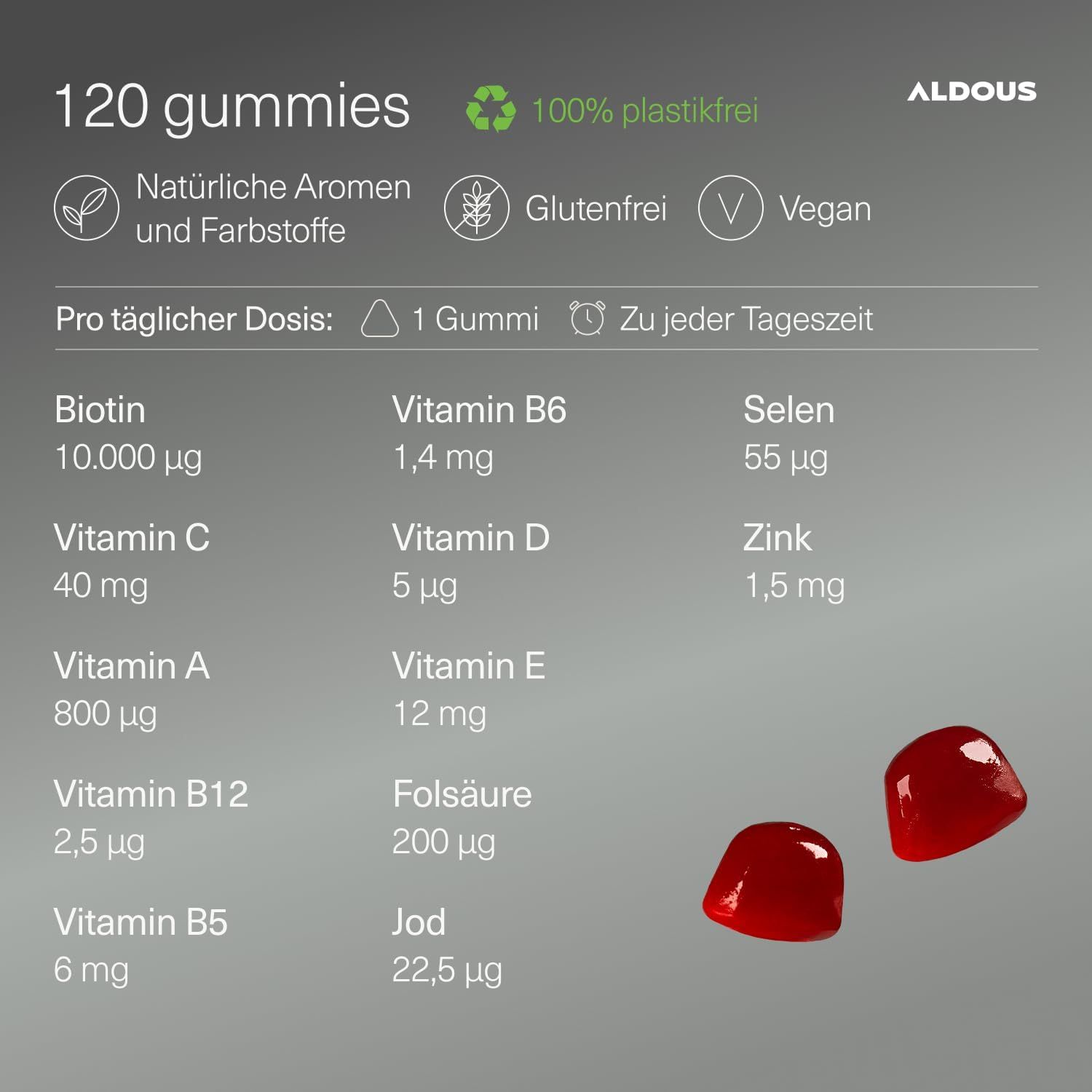 Aldous Caramelle Gommose alla Biotina per Capelli