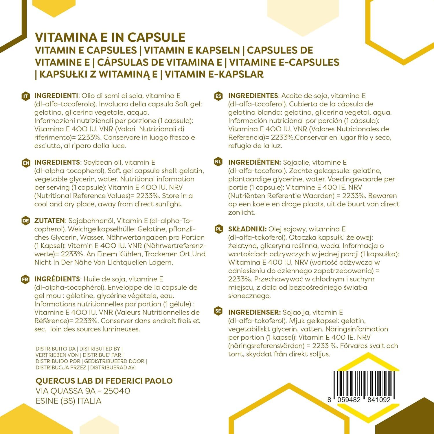 ERBOTECH Vitamina E in capsule