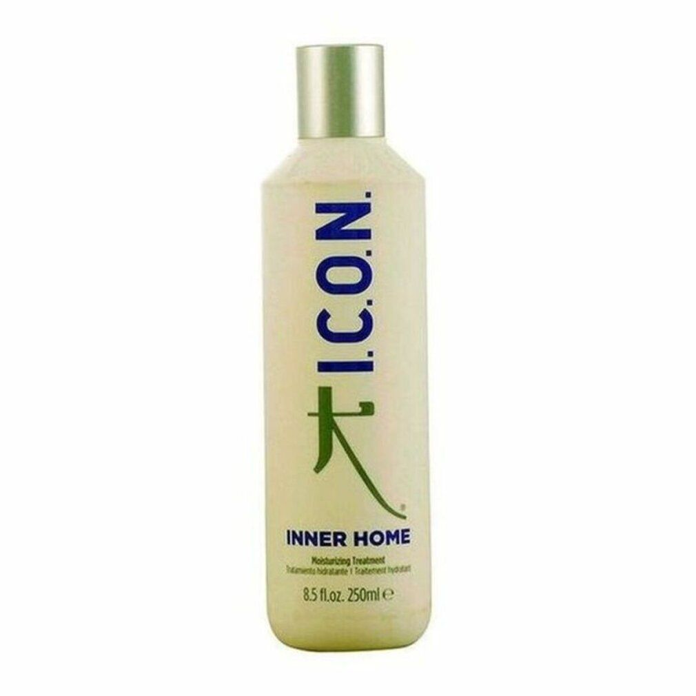 Flacone beige con scritta verde e blu I.C.O.N. e INNER HOME. Tappo argentato. 8.5 fl.oz. 250ml.