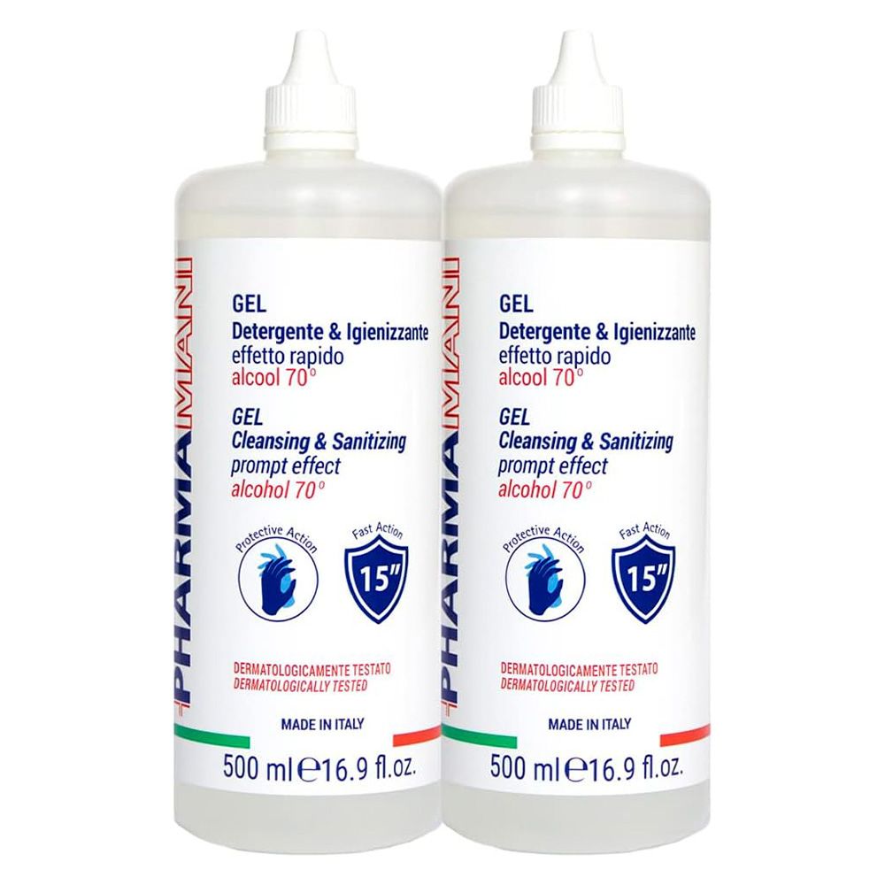 PHARMAMANI - Gel Igienizzante Mani - 70% Alcool Dermatologicamente testato - profumato