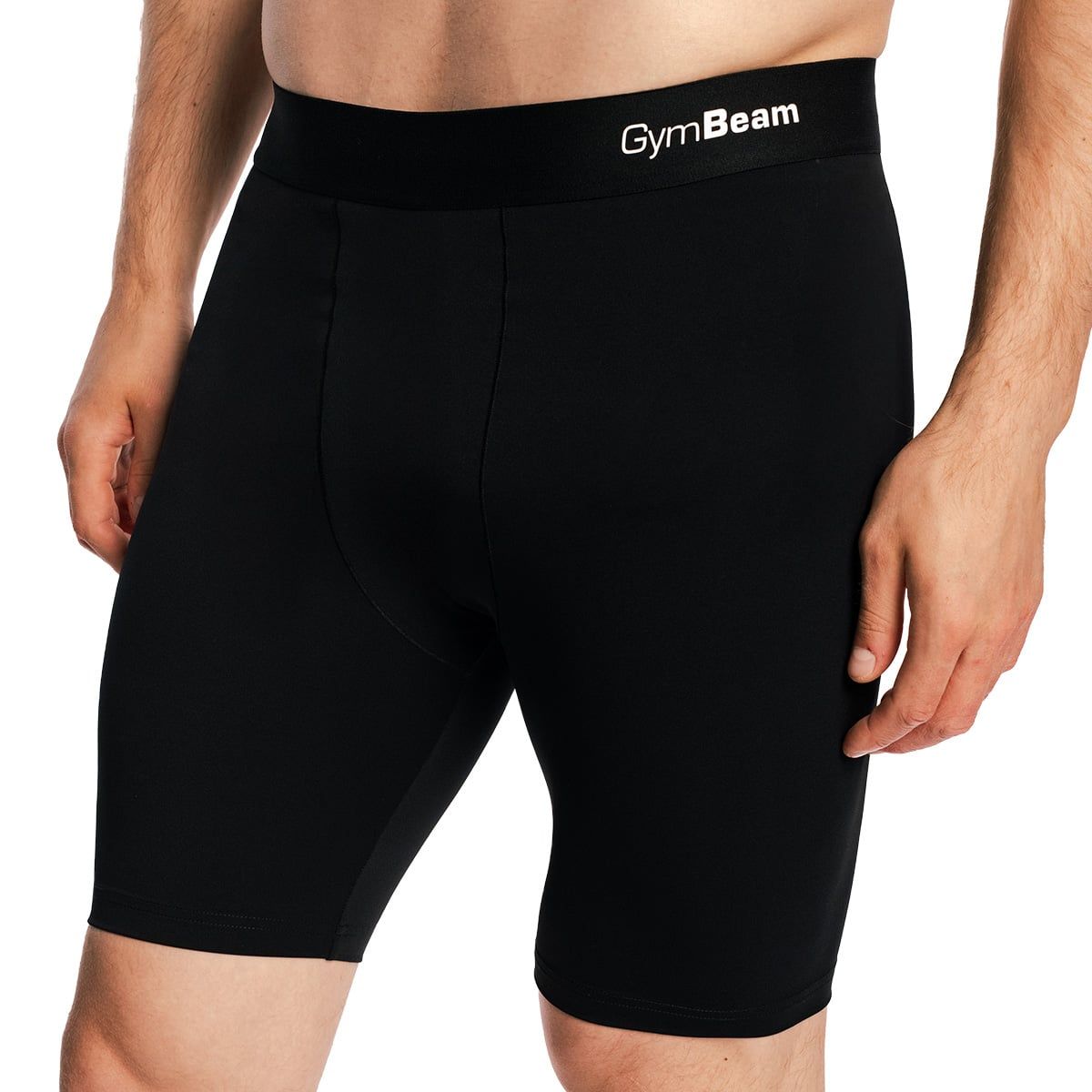 GymBeam Pantaloncini uomo Combat slim con elastico Black