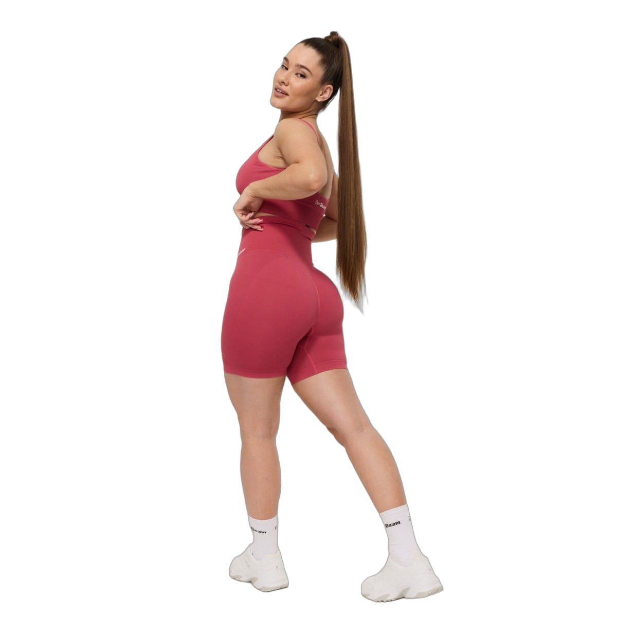 GymBeam Pantaloncini donna GymBabe slim a vita alta Bloom