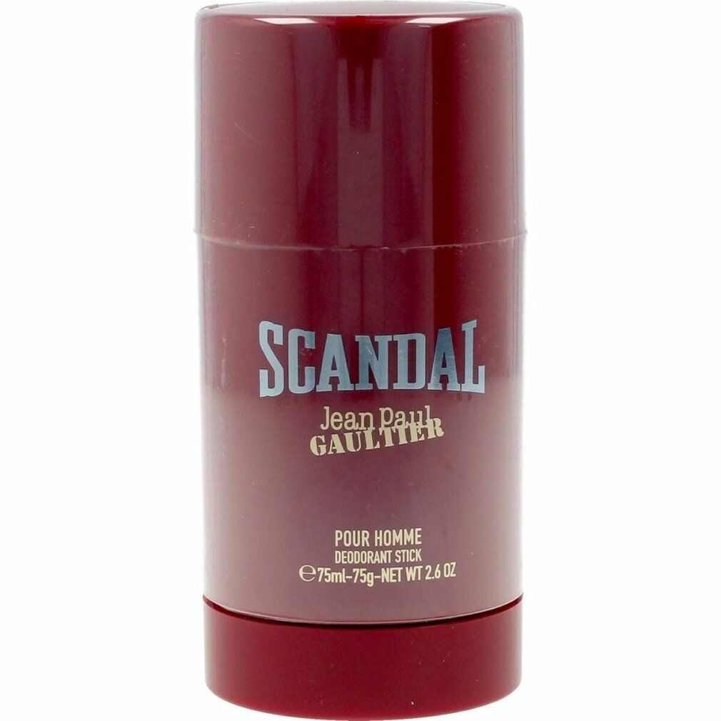 Stick deodorante rosso con scritta SCANDAL, Jean Paul Gaultier. Pour Homme, 75ml.