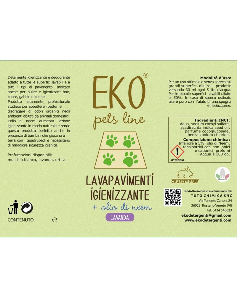Eko Detergente igienizzante per pavimenti con olio di neem