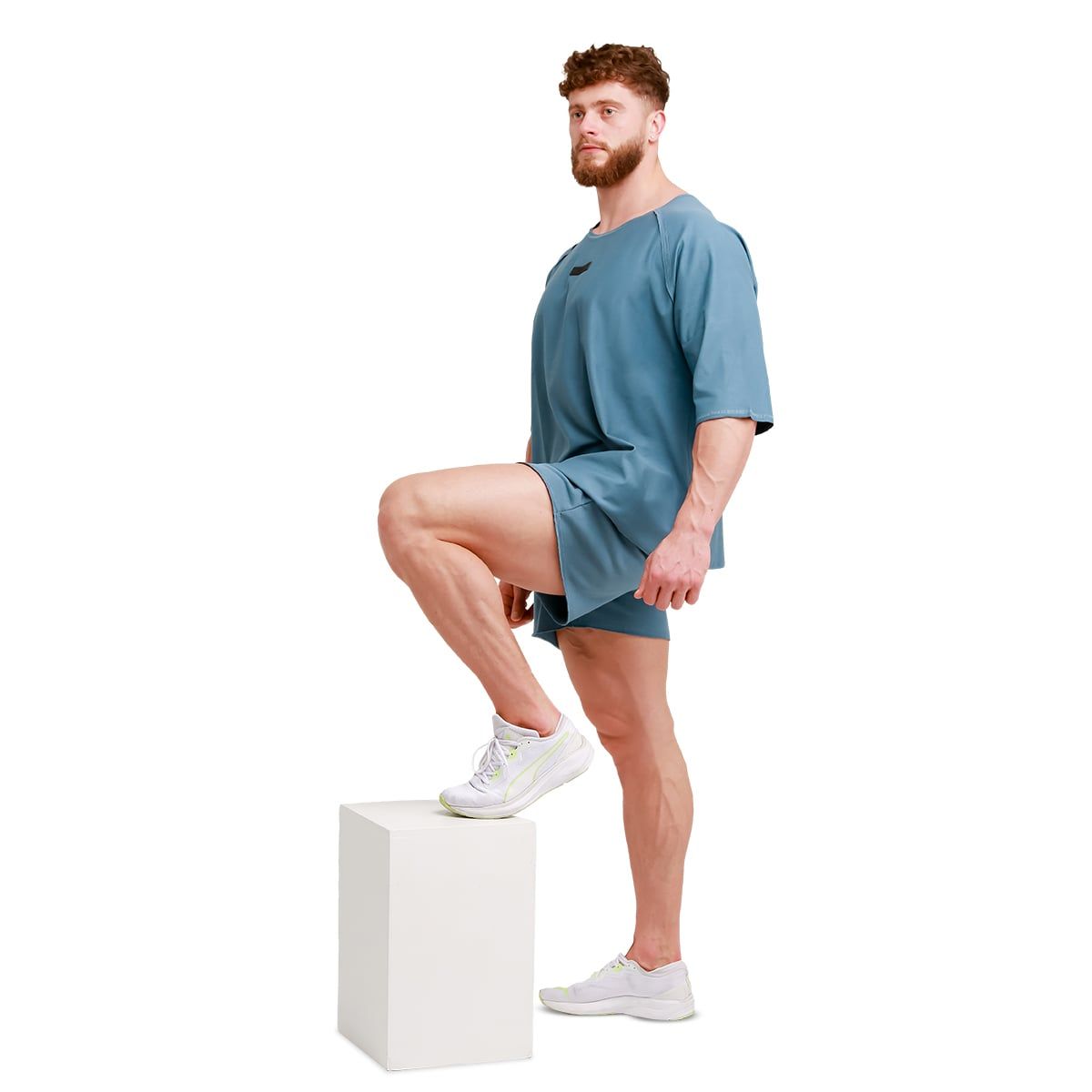 GymBeam T-shirt uomo Unity Blue oversize