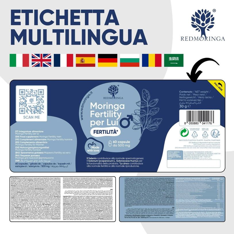 RedMoringa FERTILITA' LUI 60 Capsule