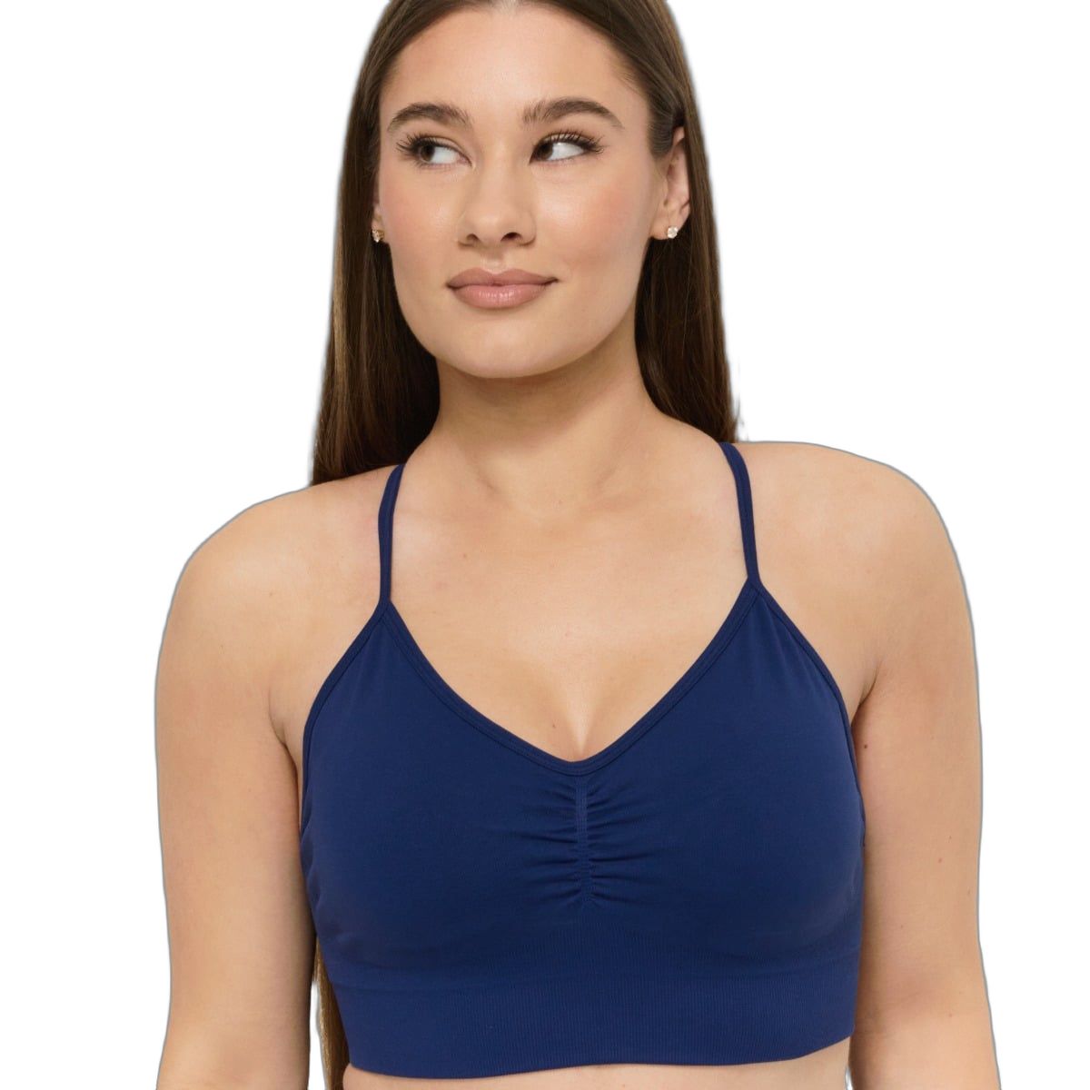 GymBeam Reggiseno sportivo donna Sculpt Seamless senza cuciture blu navy