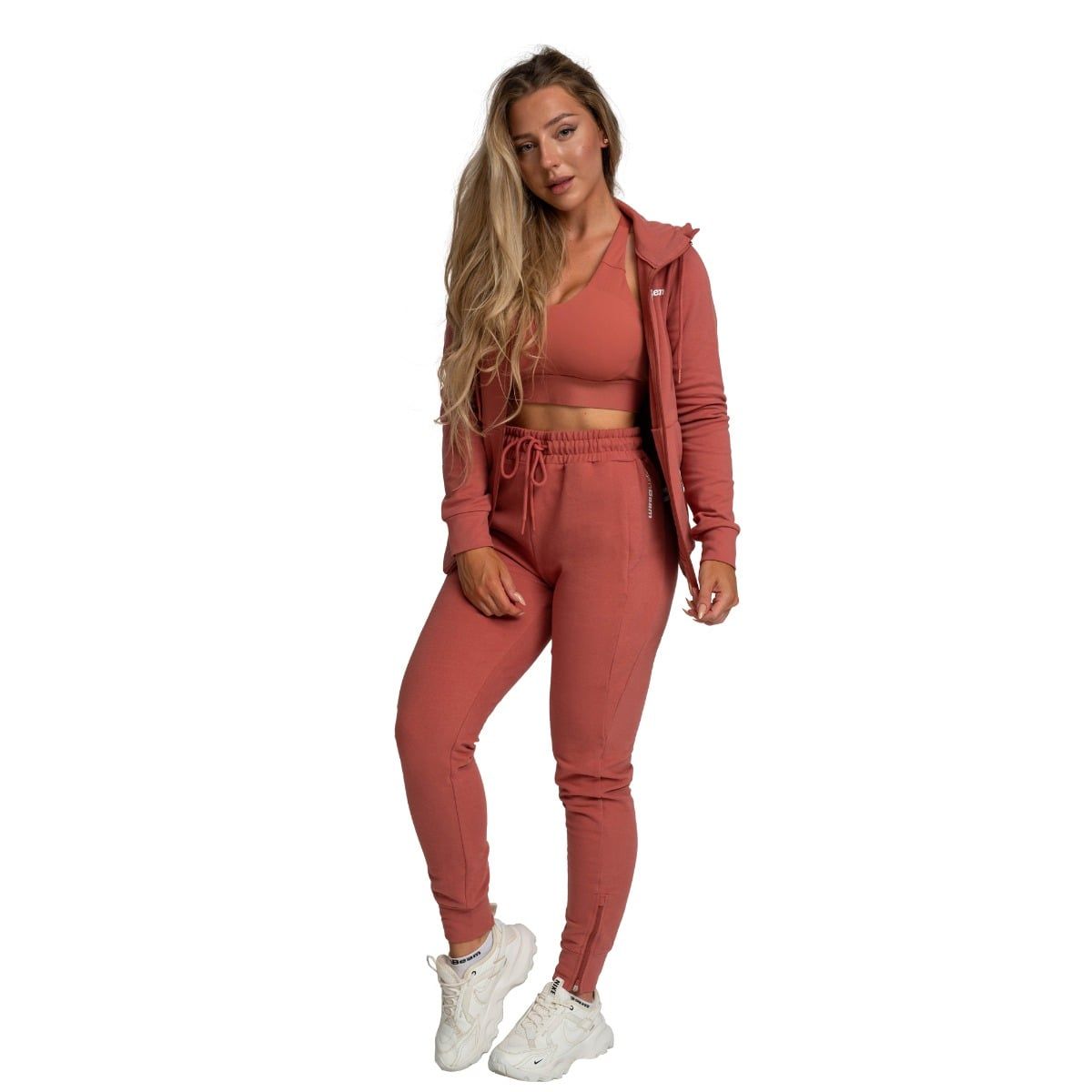 GymBeam Felpa donna Limitless Cinnamon con cappuccio e zip regular
