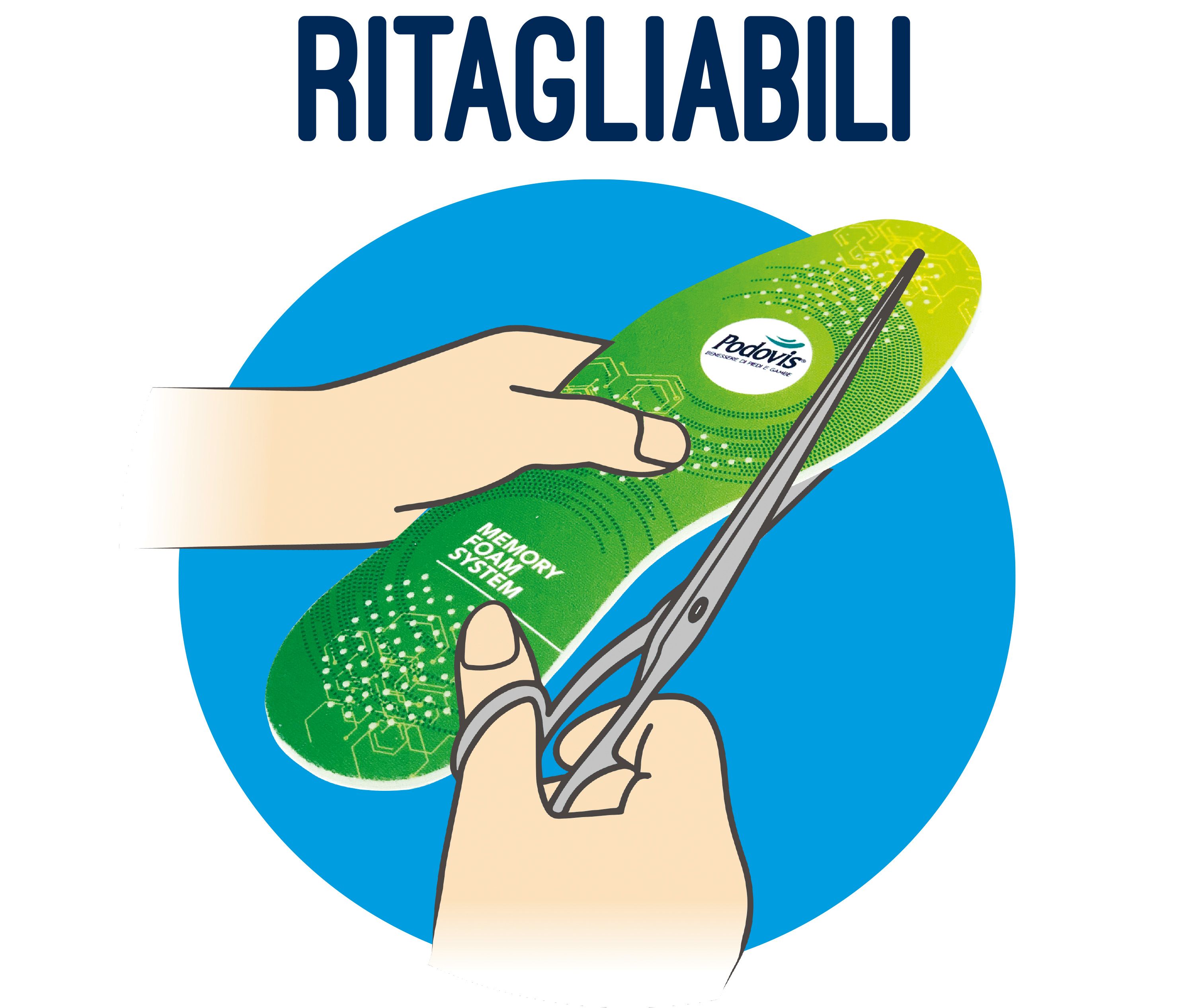 Podovis Solette Memory Foam - Taglia unica 24-45 cm, 1 paio.