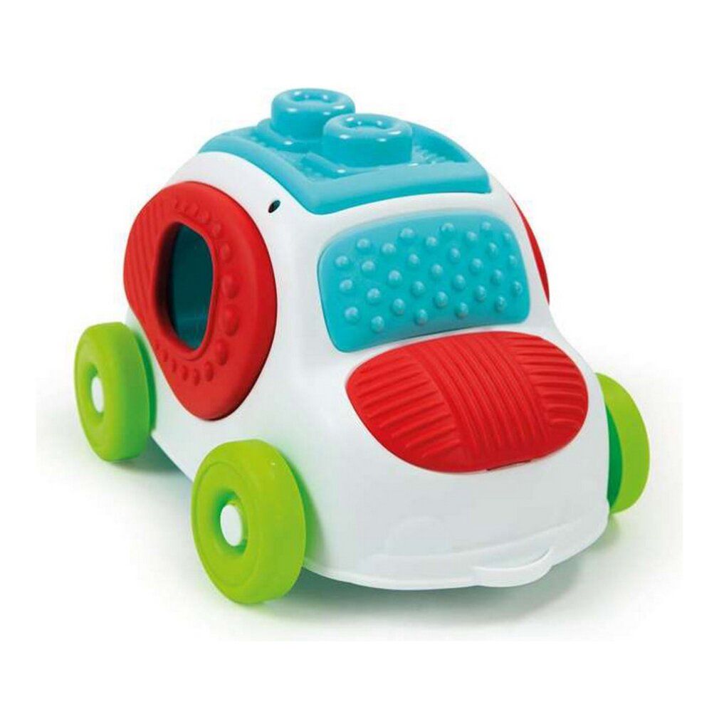 Clementoni Clemmy auto sensoriale. Bianco, rosso, verde e blu. Con due blocchi sul tetto.