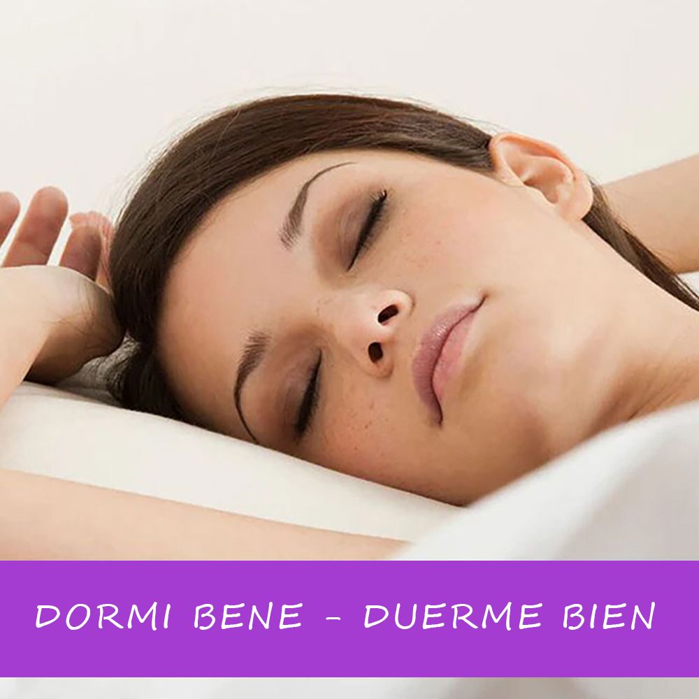 Donna che dorme. Testo: Dormi bene - Duerme bien.