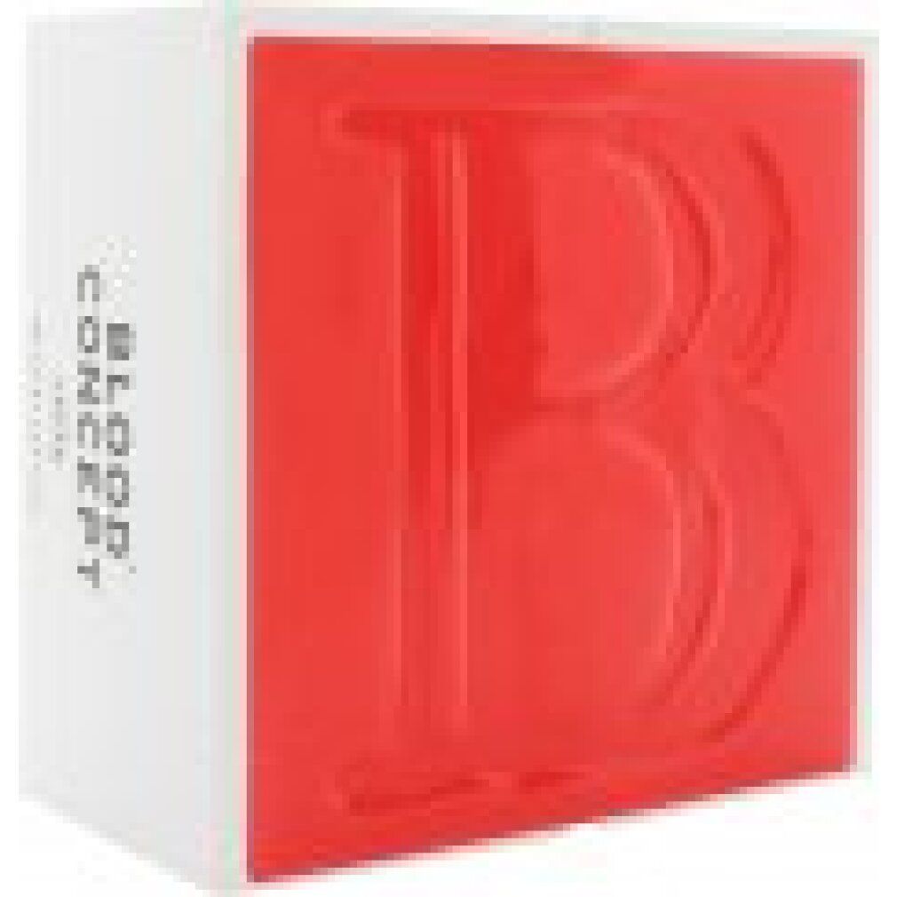 Cubo bianco con fronte rossa. Grande 'B' in rilievo. A sinistra: 'BLOOD CONCEPT'.