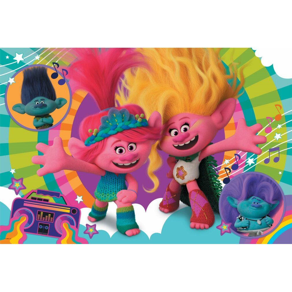 trefl Trolls 3: Happy Troll Day super maxi 24 pezzi.