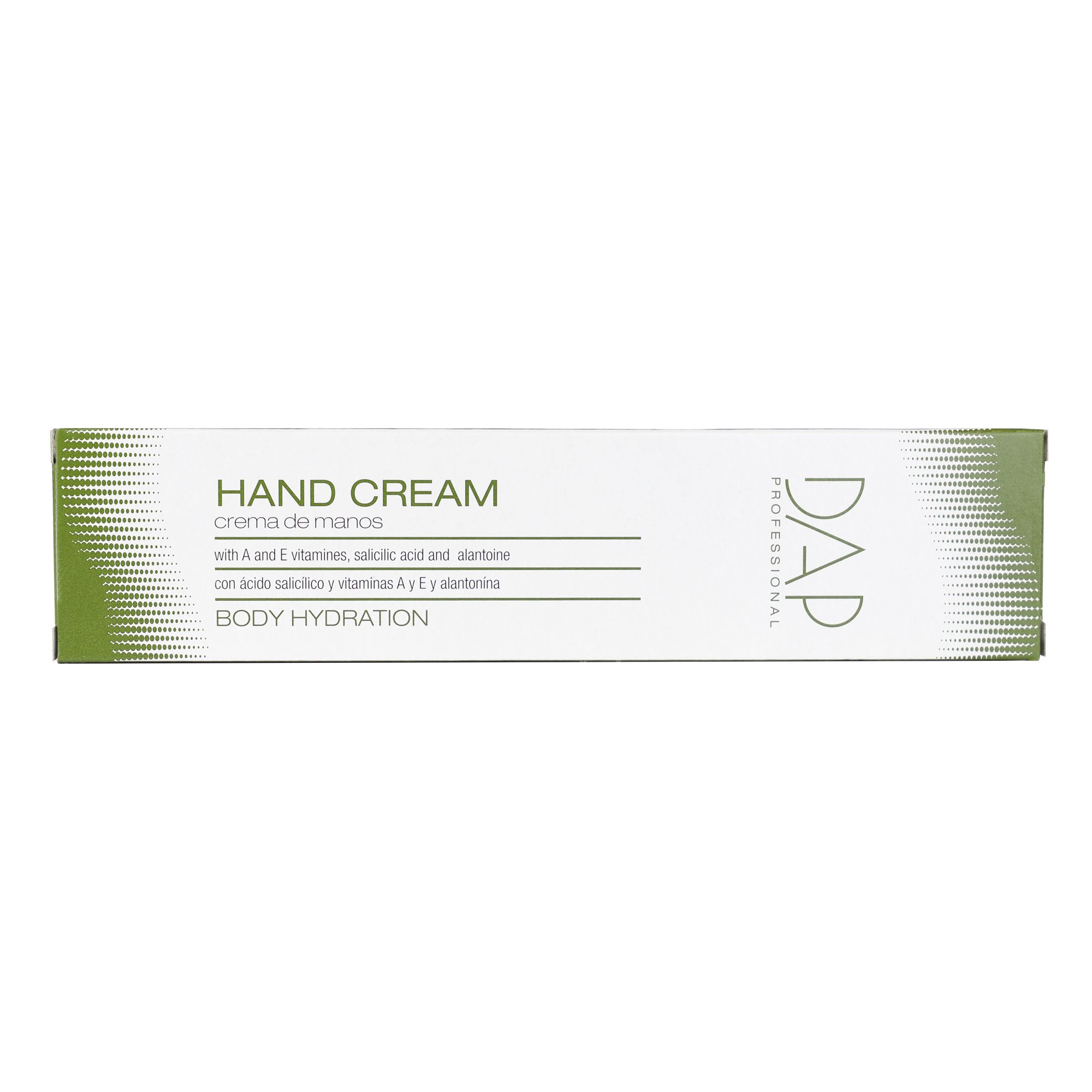 Confezione di crema mani DAP con vitamine A ed E, acido salicilico e allantoina.