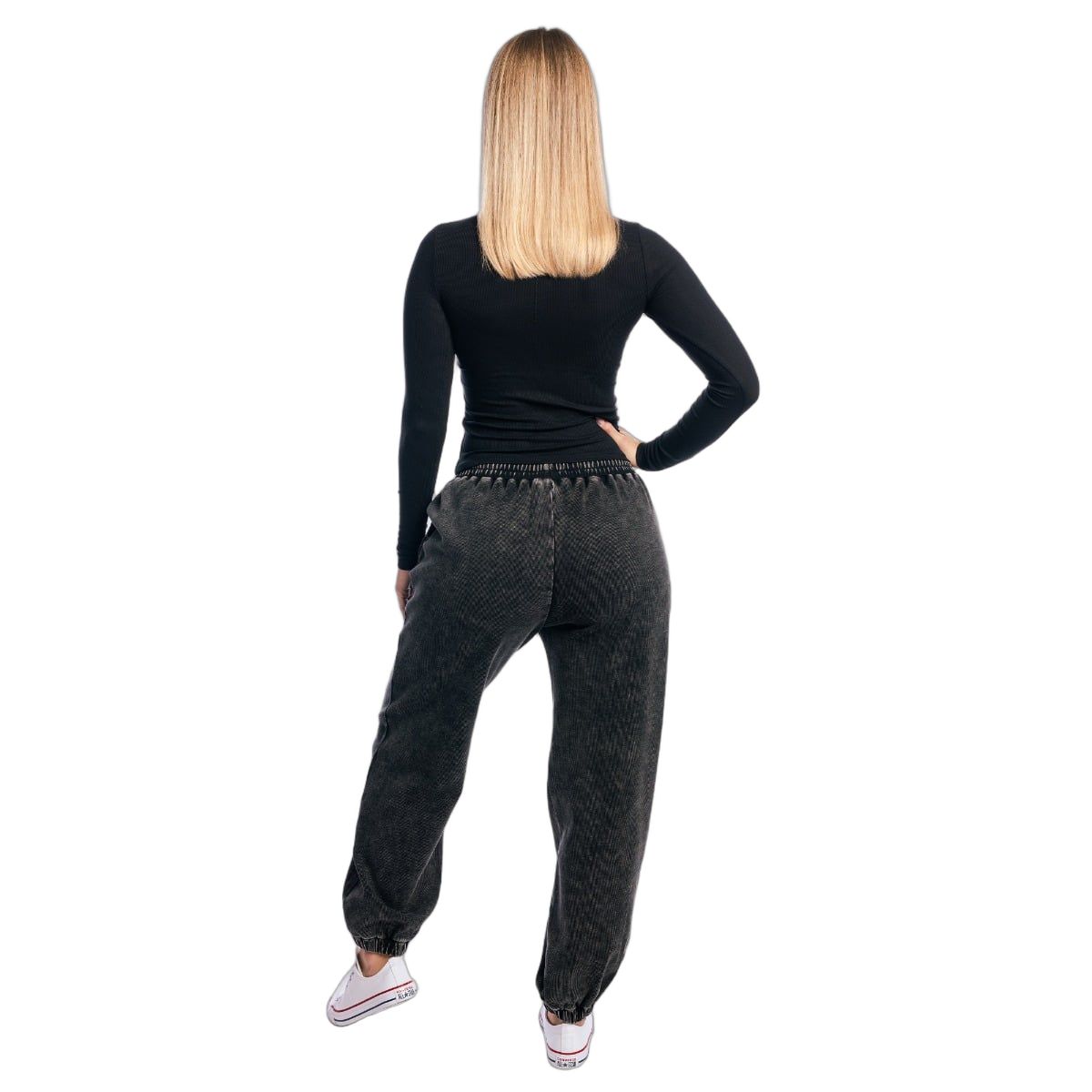 GymBeam T-shirt donna Aura slim a maniche lunghe Black