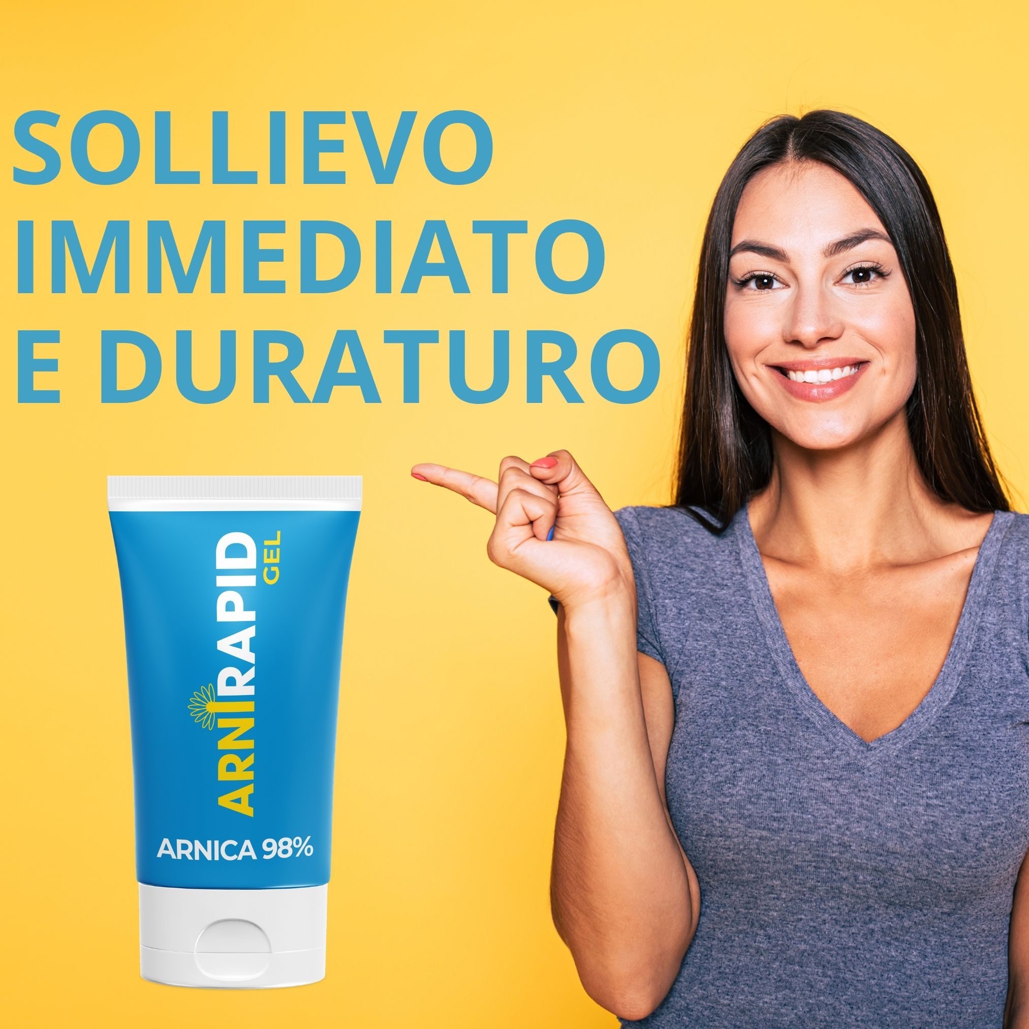 Giocatrice di pallavolo in azione; testo: Accelera i tempi di recupero.