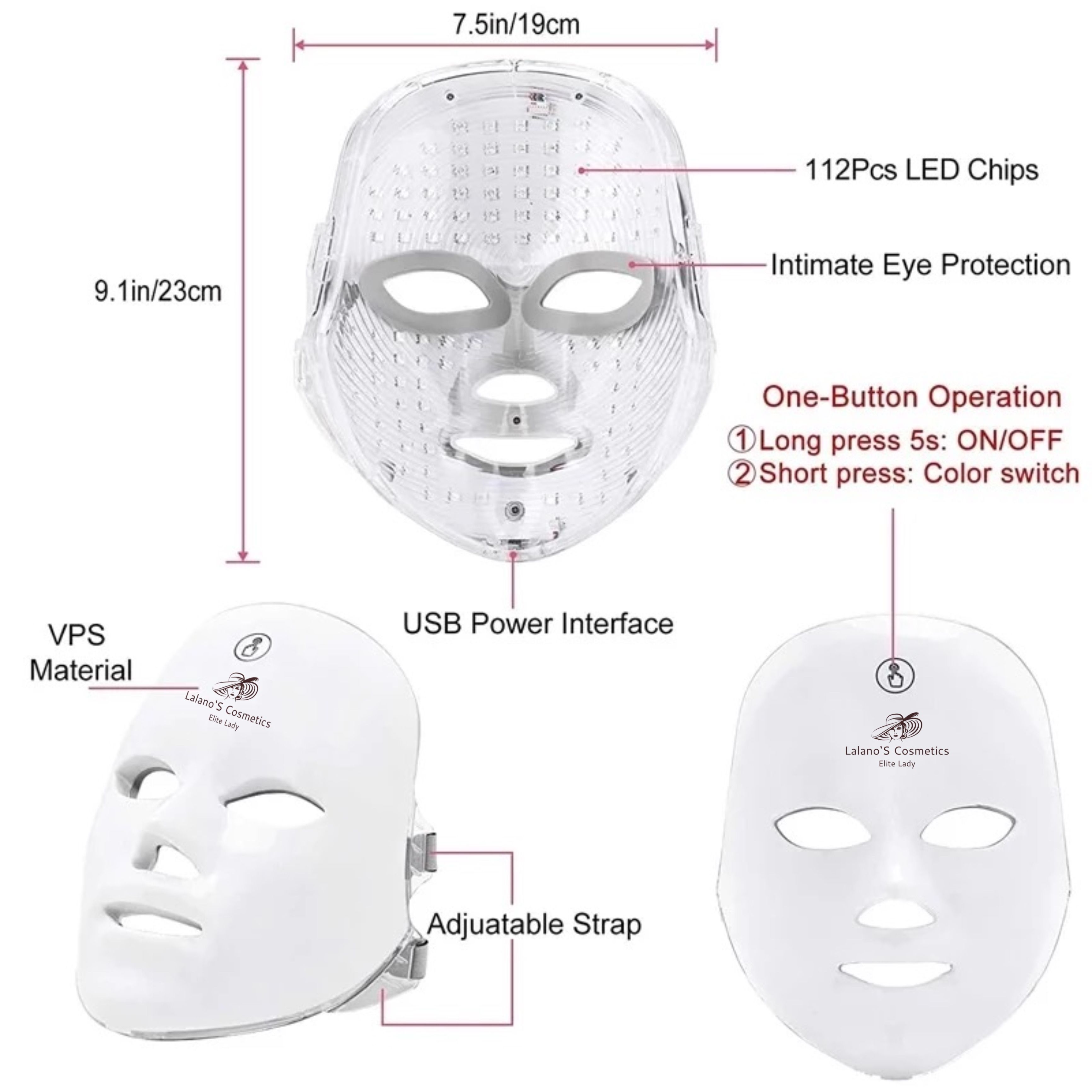 Lalano`S Cosmetics Maschera viso a LED