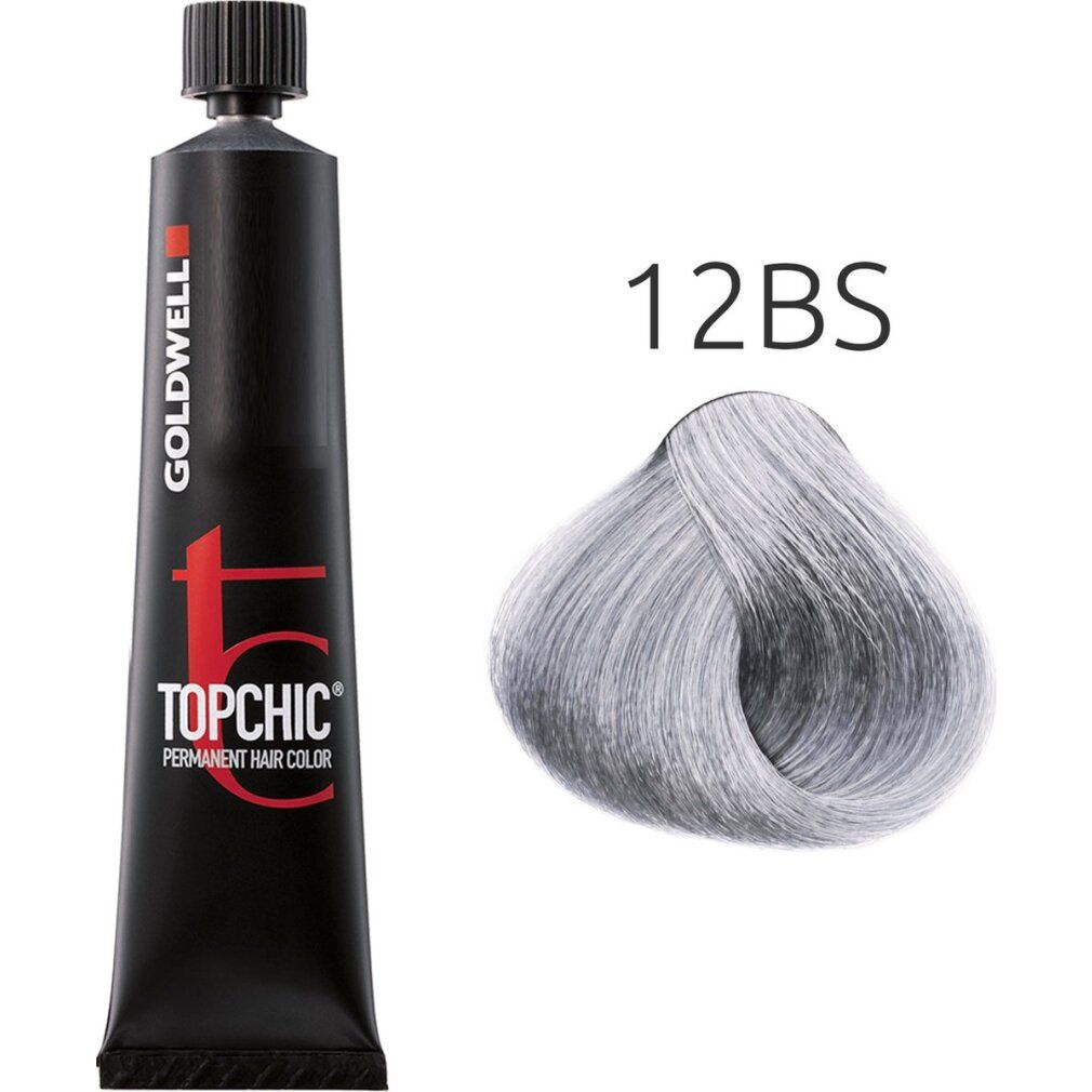Goldwell Topchic colorazione per capelli, tubo e campione colore. Designazione 12BS. Ultra-Biondo Beige Argento.