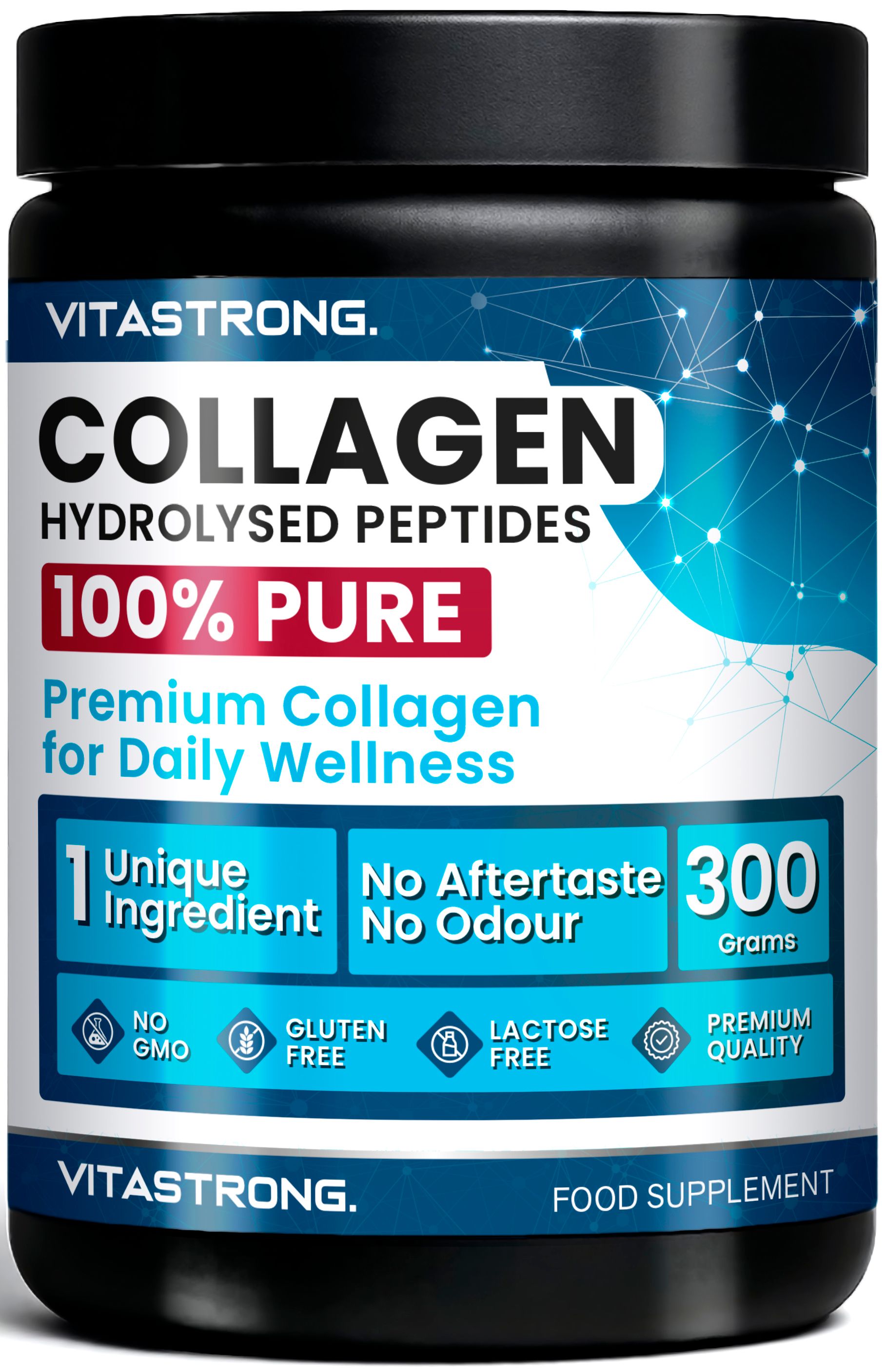 COLLinstant Collagene Idrolizzato in Polvere, 100% Puro e di Alta Qualità, Collagene da Bere, 300 g