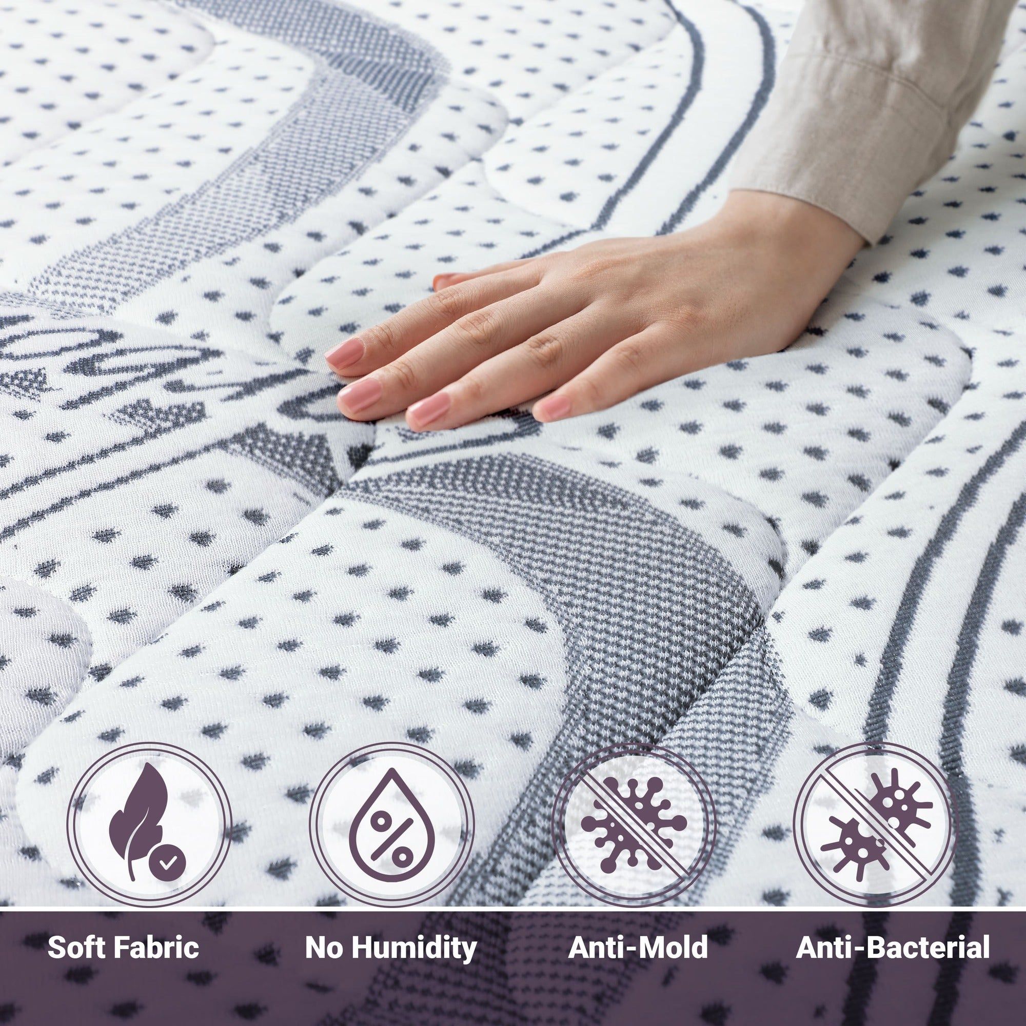 The White Stone Materasso a Una Piazza e Mezza 130x190 cm a Media Rigidita' | Altezza 25 cm