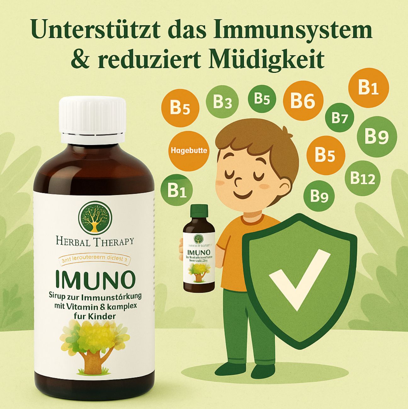 Herbal Therapy Sciroppo immunostimolante con complesso di vitamina B per bambini