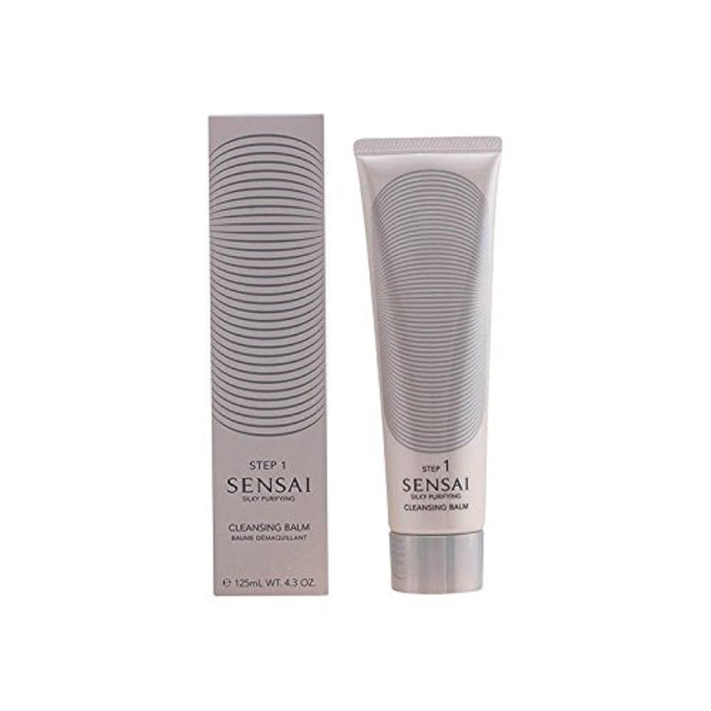 Confezione prodotto con tubo e scatola. Testo: SENSAI, SILKY PURIFYING, CLEANSING BALM, 125ml, WT. 4.3 OZ.