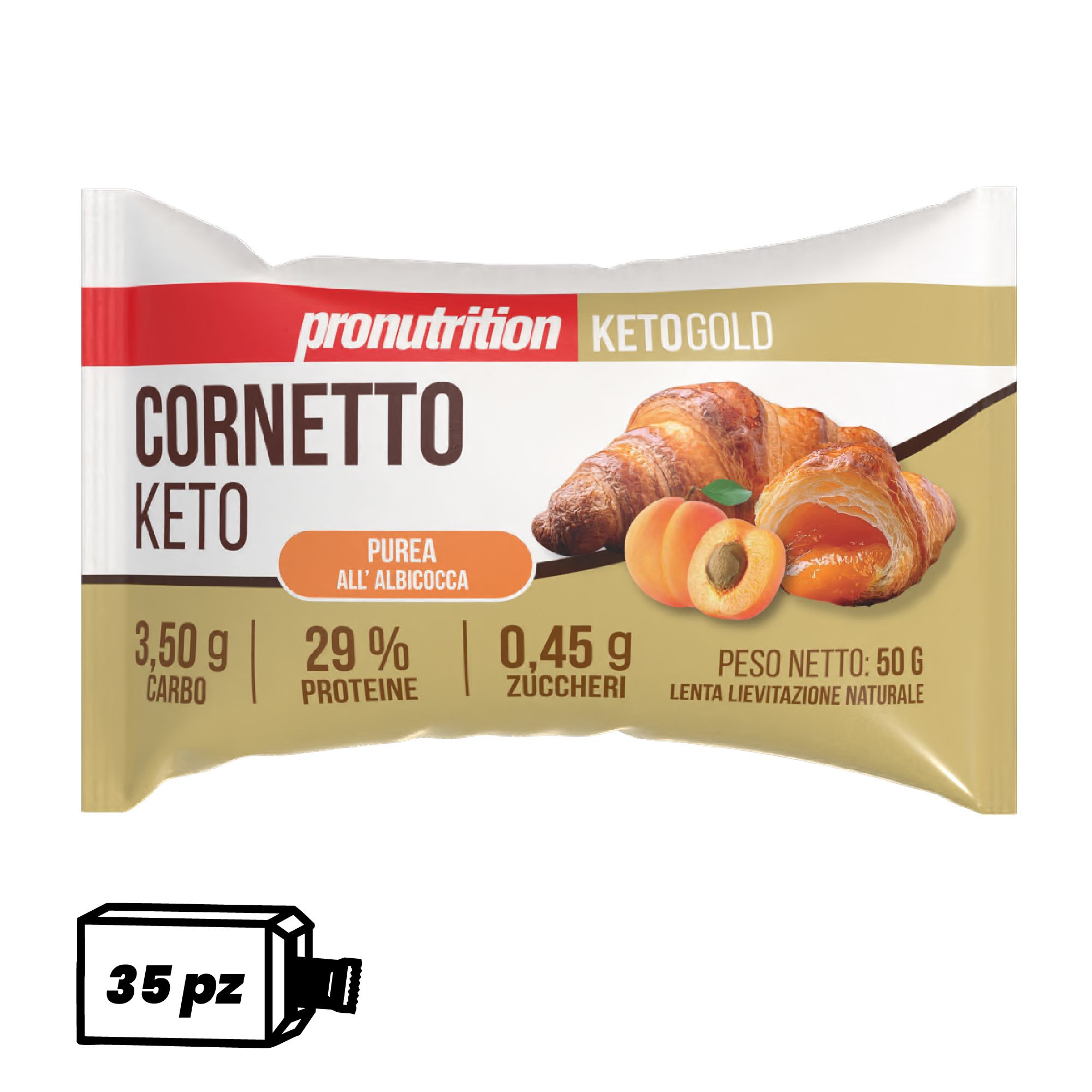 Pronutrition Cornetto keto (35 pezzi x 50 gr, Albicocca)