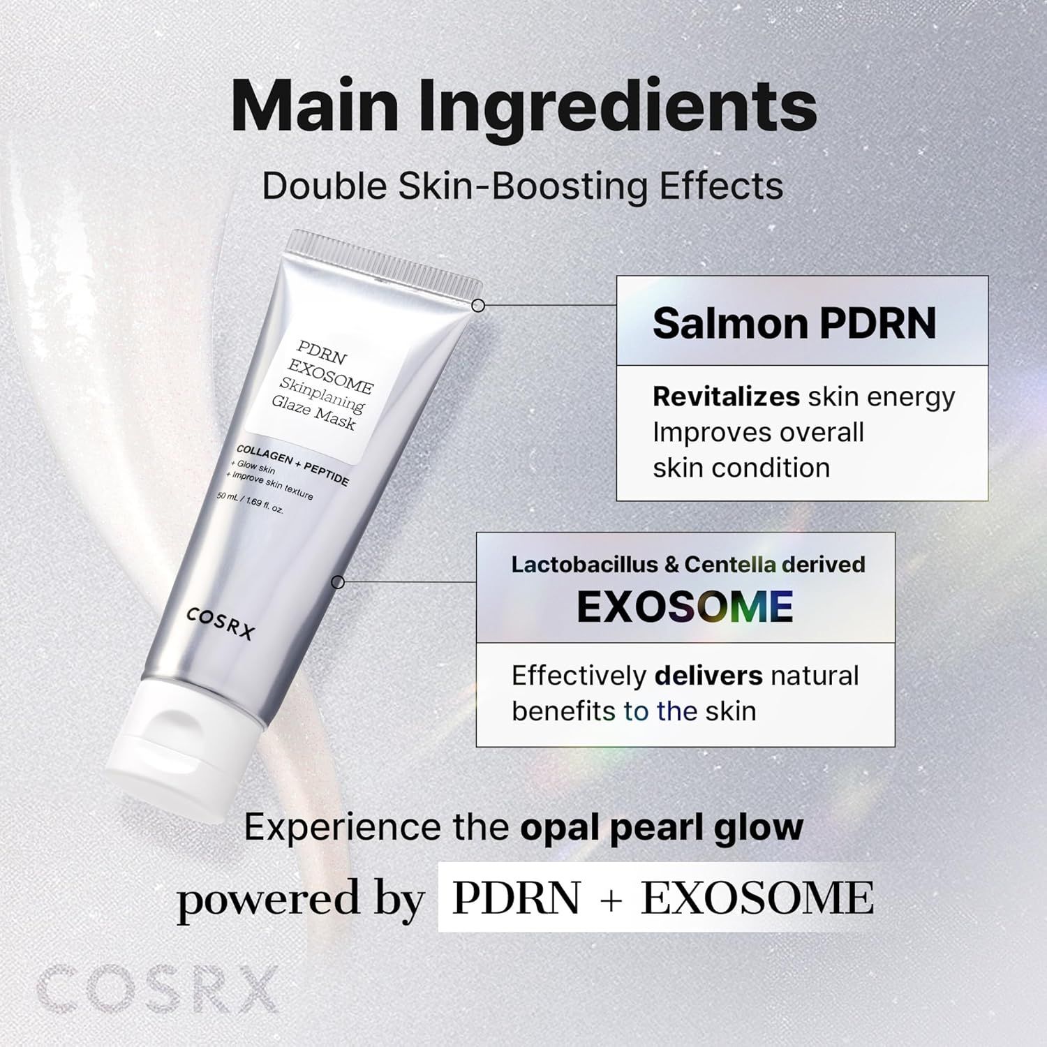 Tubo PDRN Exosome Skinplaning Glaze Mask con Salmon PDRN ed Exosome.