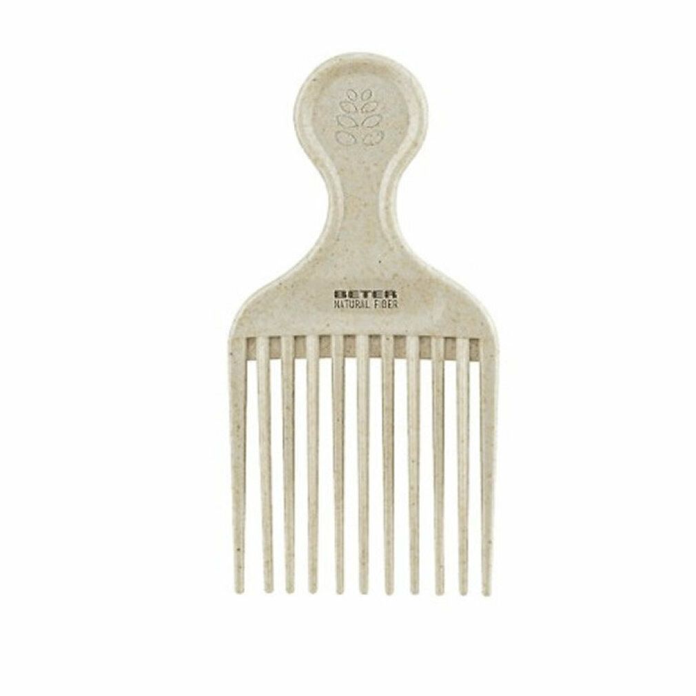 Pettine beige in fibra naturale. Con manico e denti. Marchio Beter Natural Fiber.