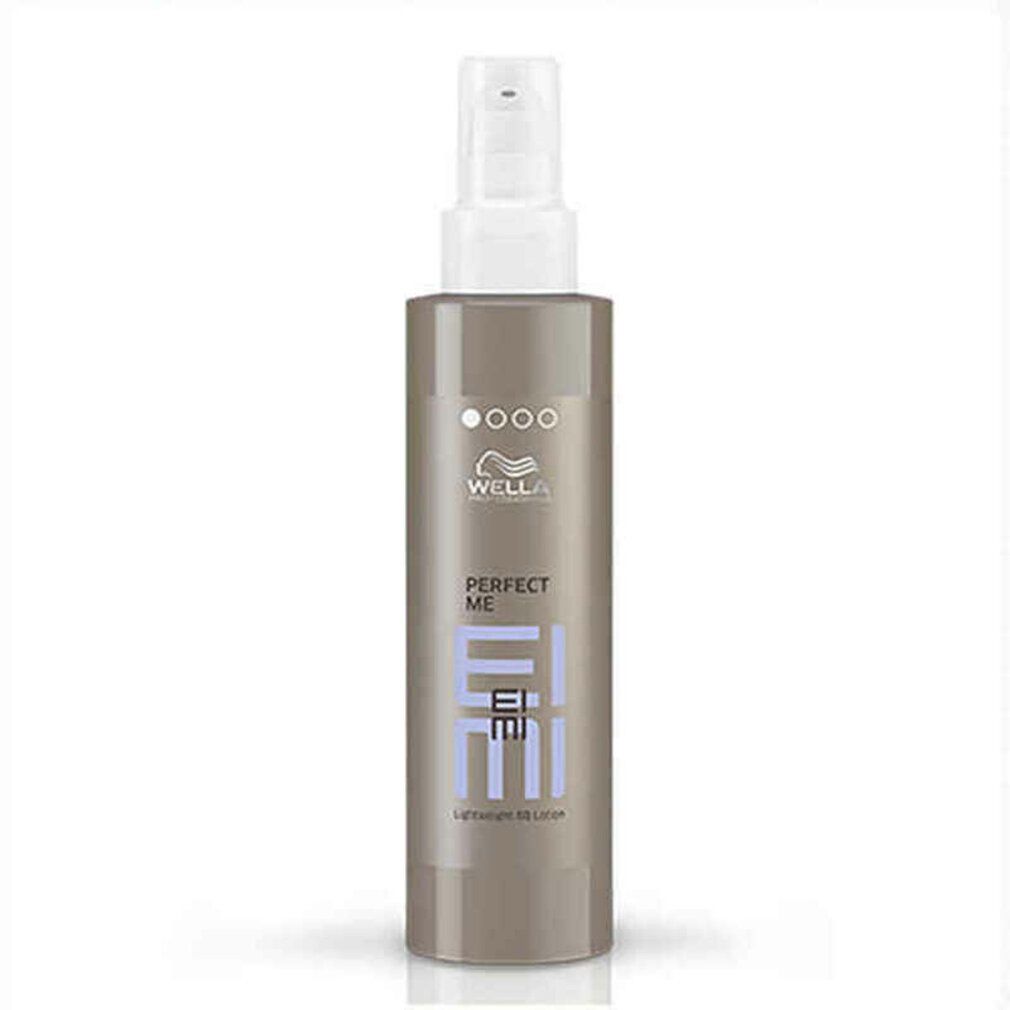 Flacone marrone con erogatore bianco. Scritta: Wella Eimi Perfect Me Lightweight Lotion.