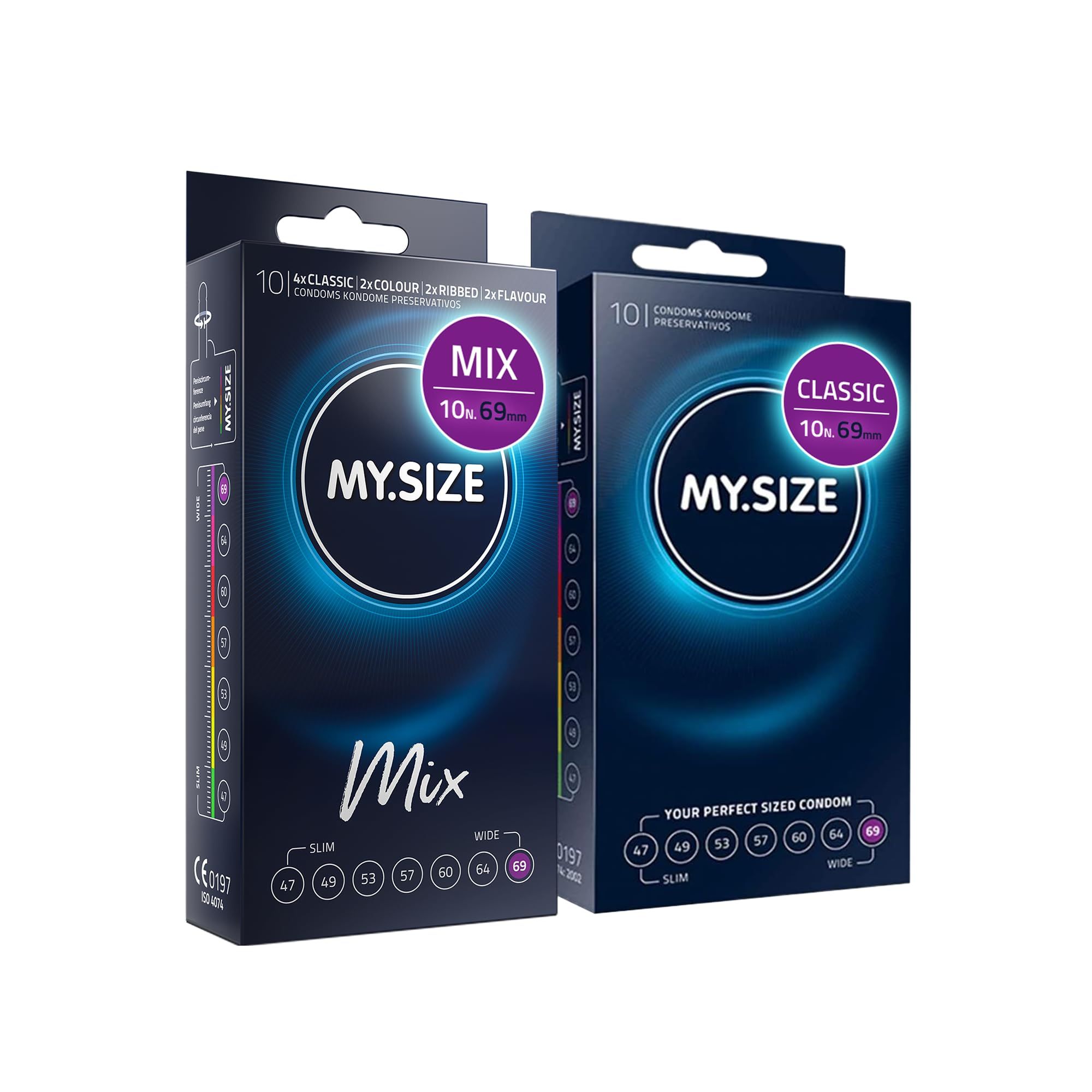 MY.SIZE Mix Set Preservativi Taglia 7 69mm