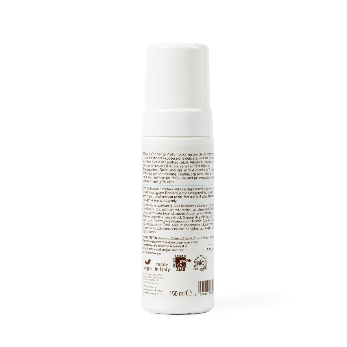 Mousse Detergente Viso Pelle Sensibile