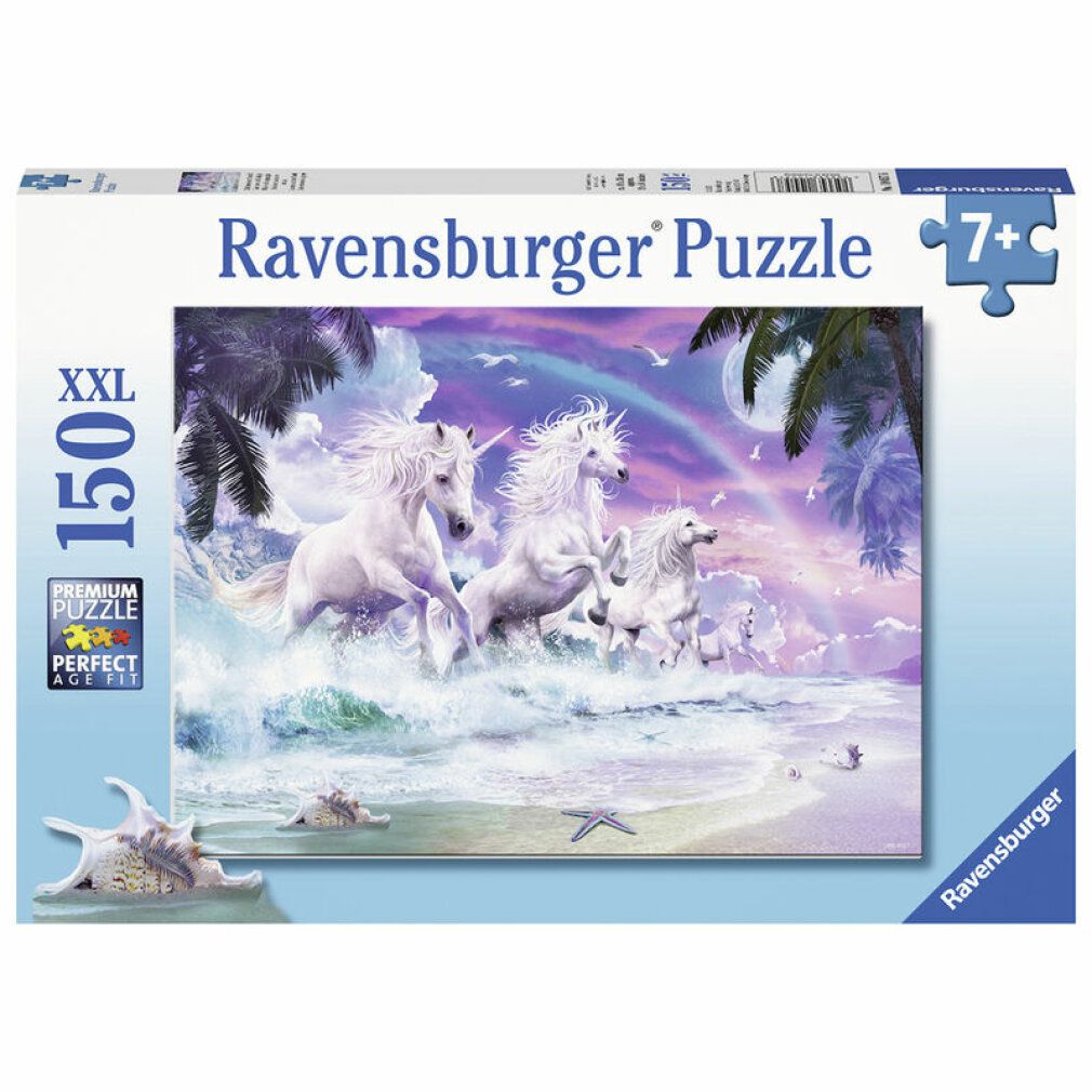 Scatola puzzle con unicorni. Marca: Ravensburger. 150 pezzi, dai 7 anni in su. Puzzle XXL.
