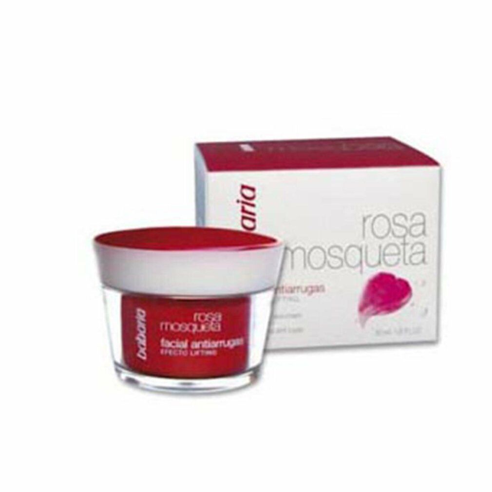 Vasetto di crema rossa con coperchio bianco e scatola con nome e logo del prodotto.
