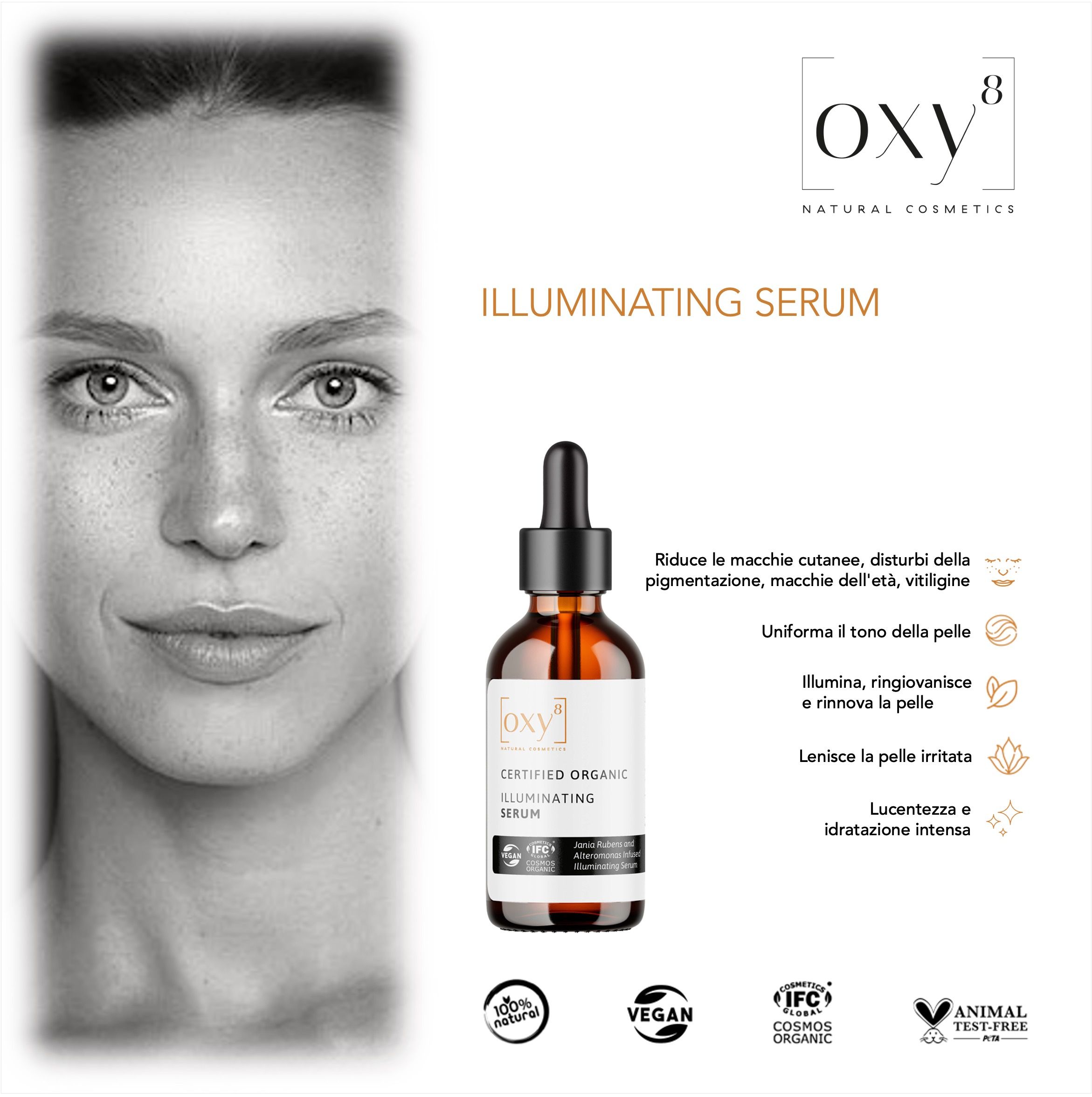 oxy8 Cosmetici naturali ILLUMINATING SERUM  Per i disturbi della pigmentazione e le macchie dell'età