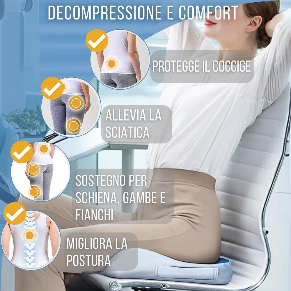 INPHYSIO Cuscino da Seduta Ergonomico, Memory Foam