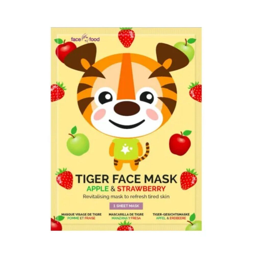 Maschera per il viso in tessuto - Tigre di mela e fragola