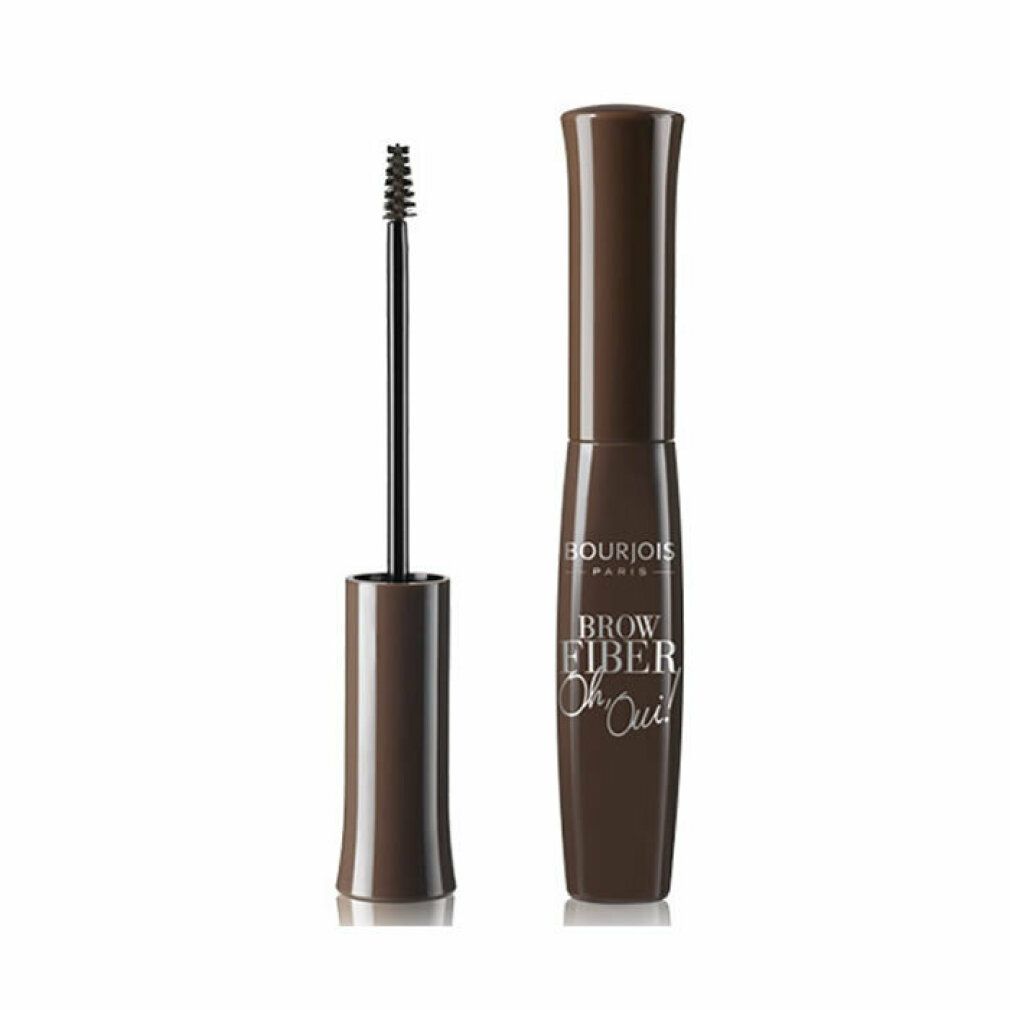 Mascara per sopracciglia con spazzola. Tubo marrone scuro con scritta "BROW FIBER Oh Oui!". Spazzola separata.