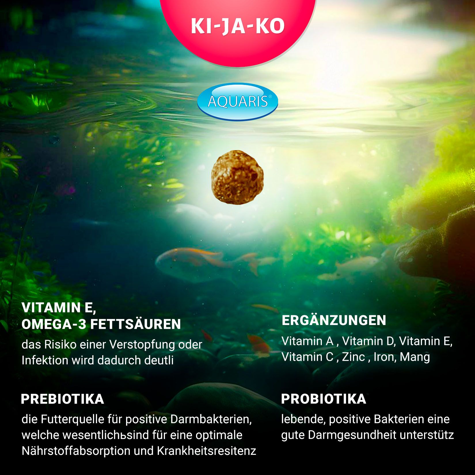 KI-JA-KO Cibo per pesci Koi Spirulina Plus 3 mm