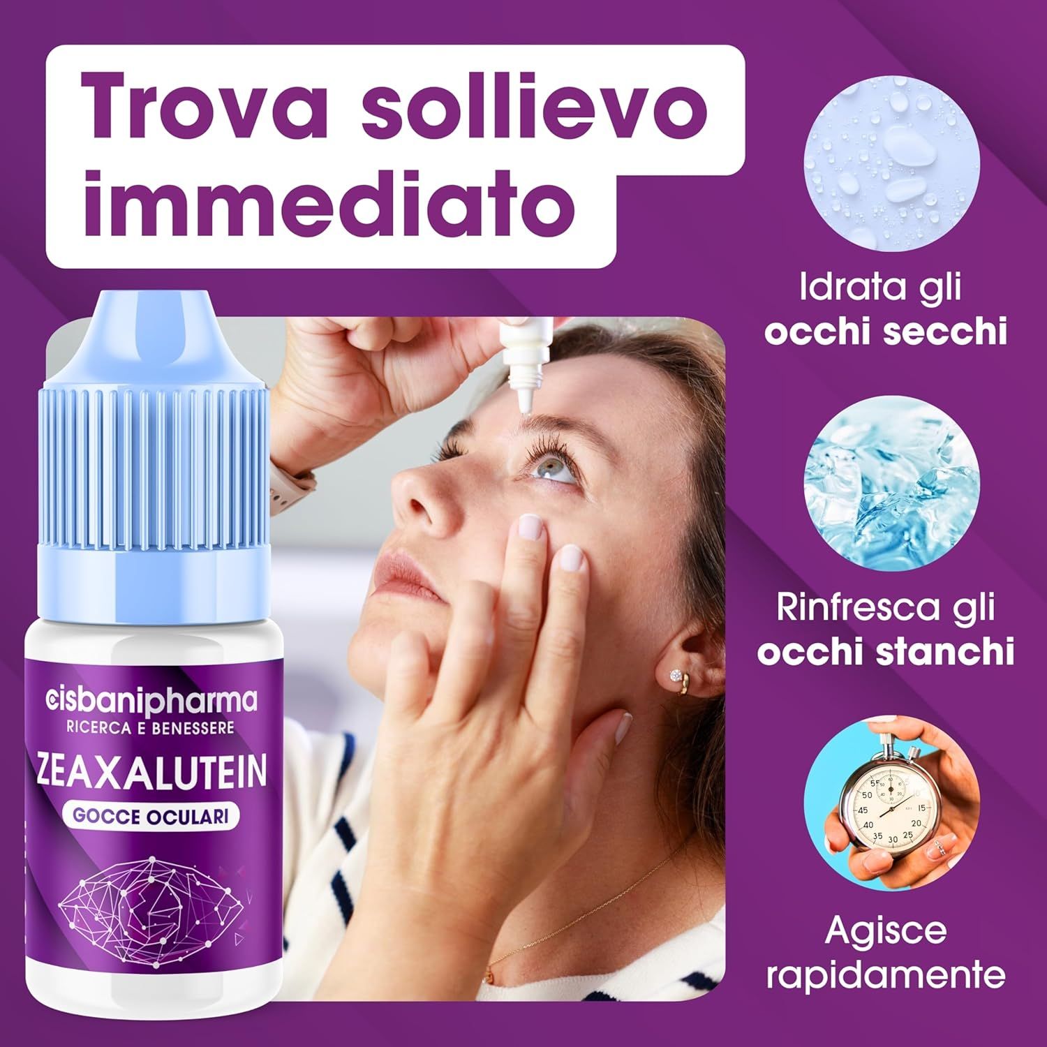 Cisbani Pharma Zeaxalutein COLLIRIO - idratante per occhi secchi con Acido Ialuronico
